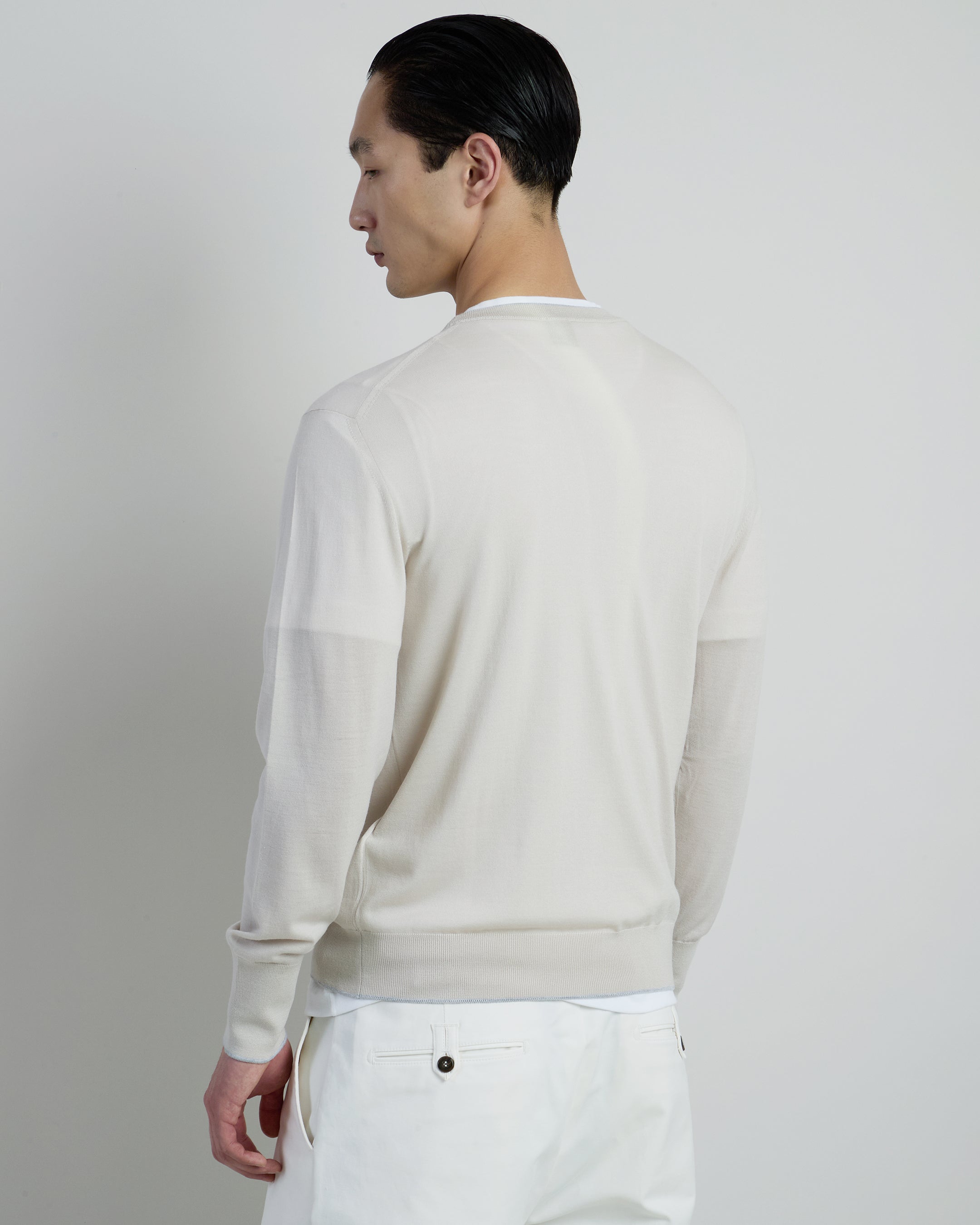 Men's 14-Micron Merino Wool Crew Neck Sweater alternative
