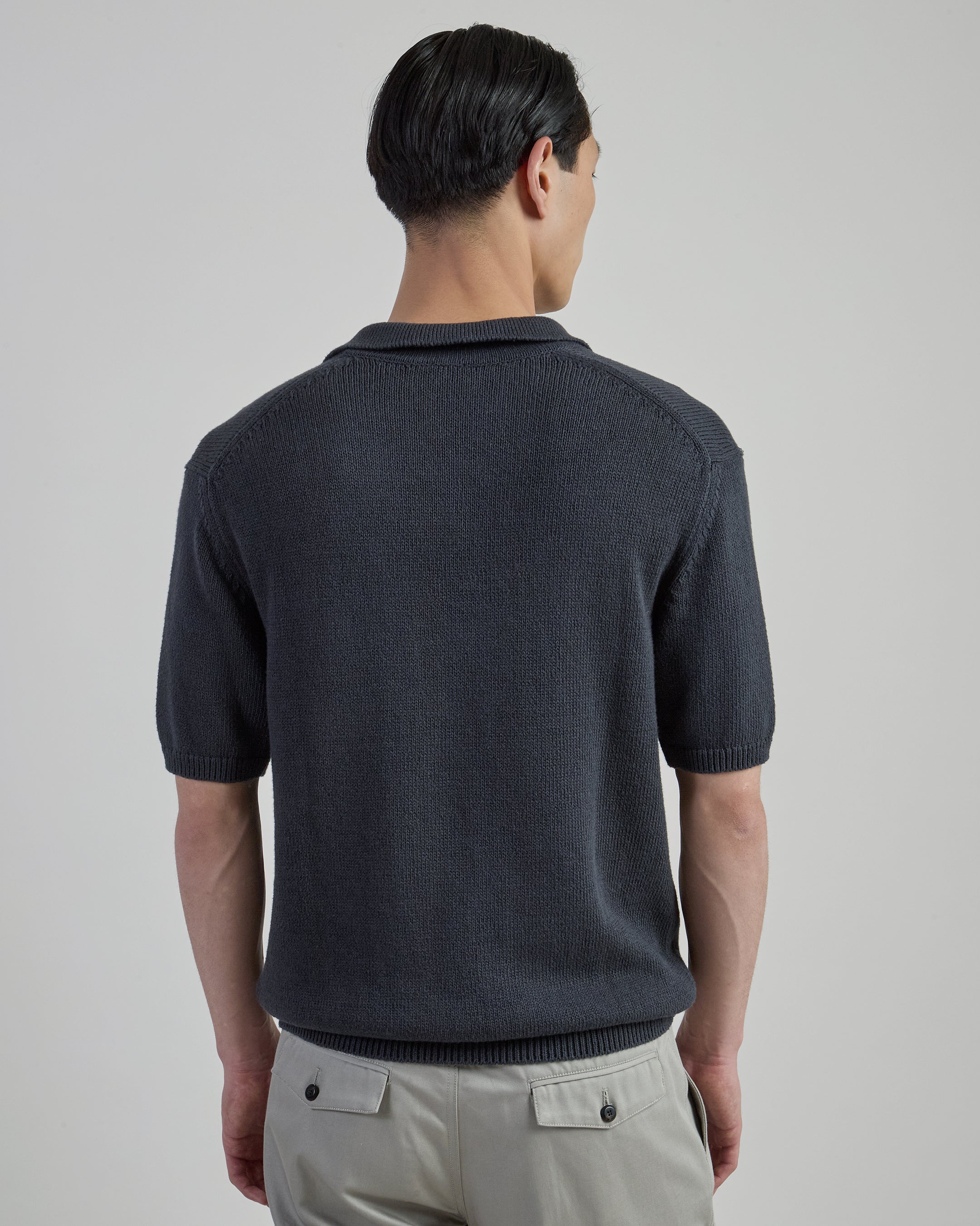 Men's Cotton and Silk Knitted Polo Shirt alternative