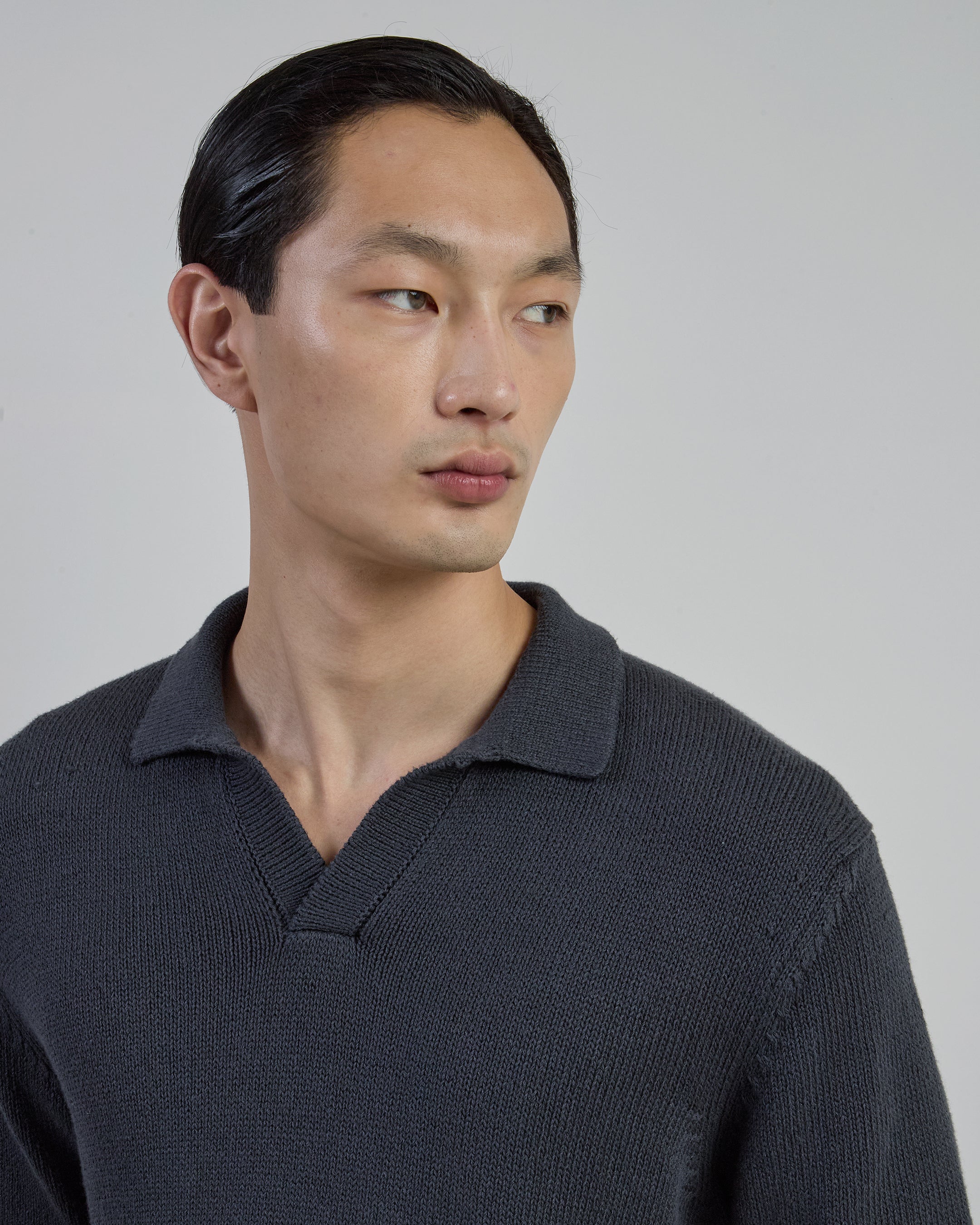 Men's Cotton and Silk Knitted Polo Shirt