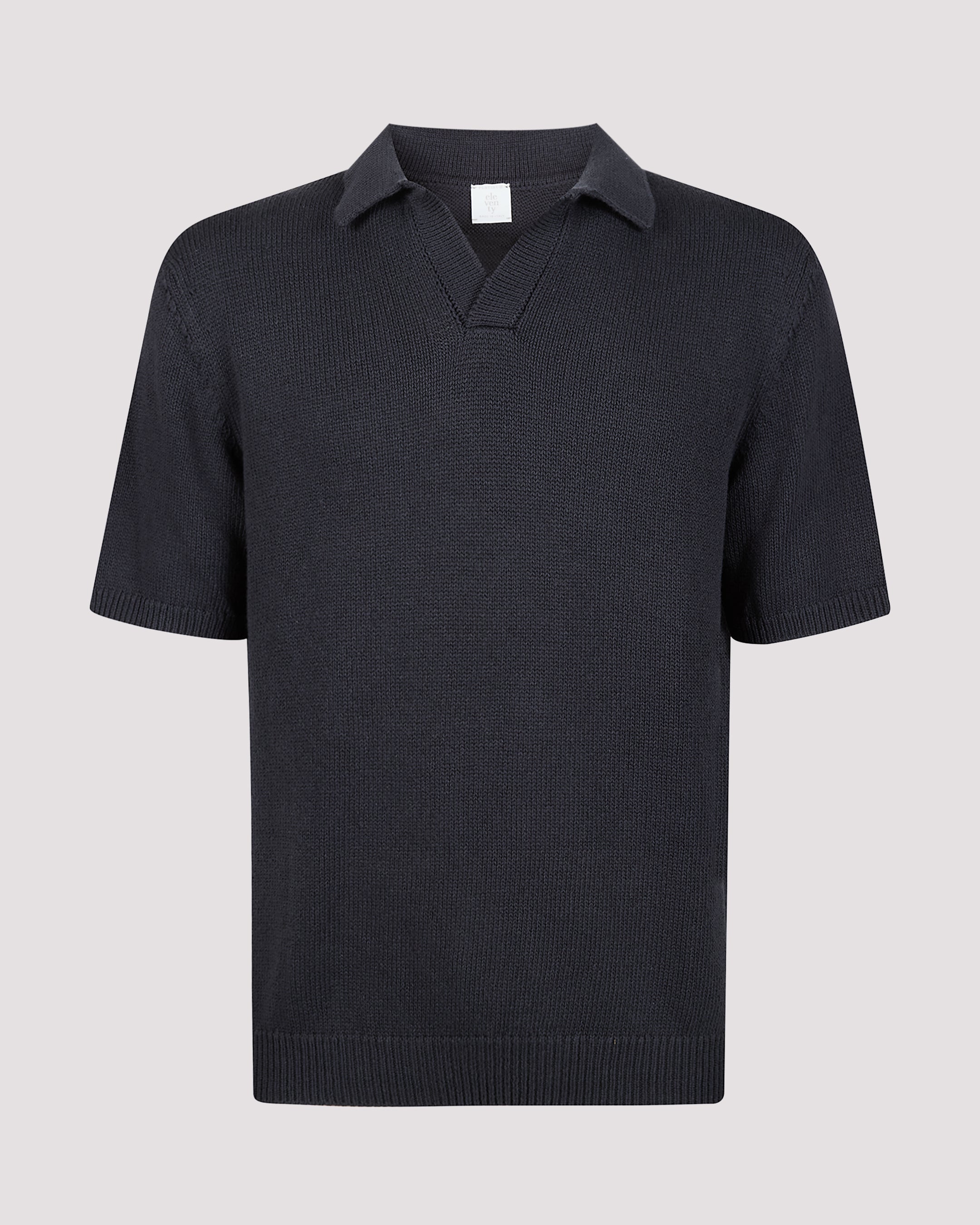 Men's Cotton and Silk Knitted Polo Shirt