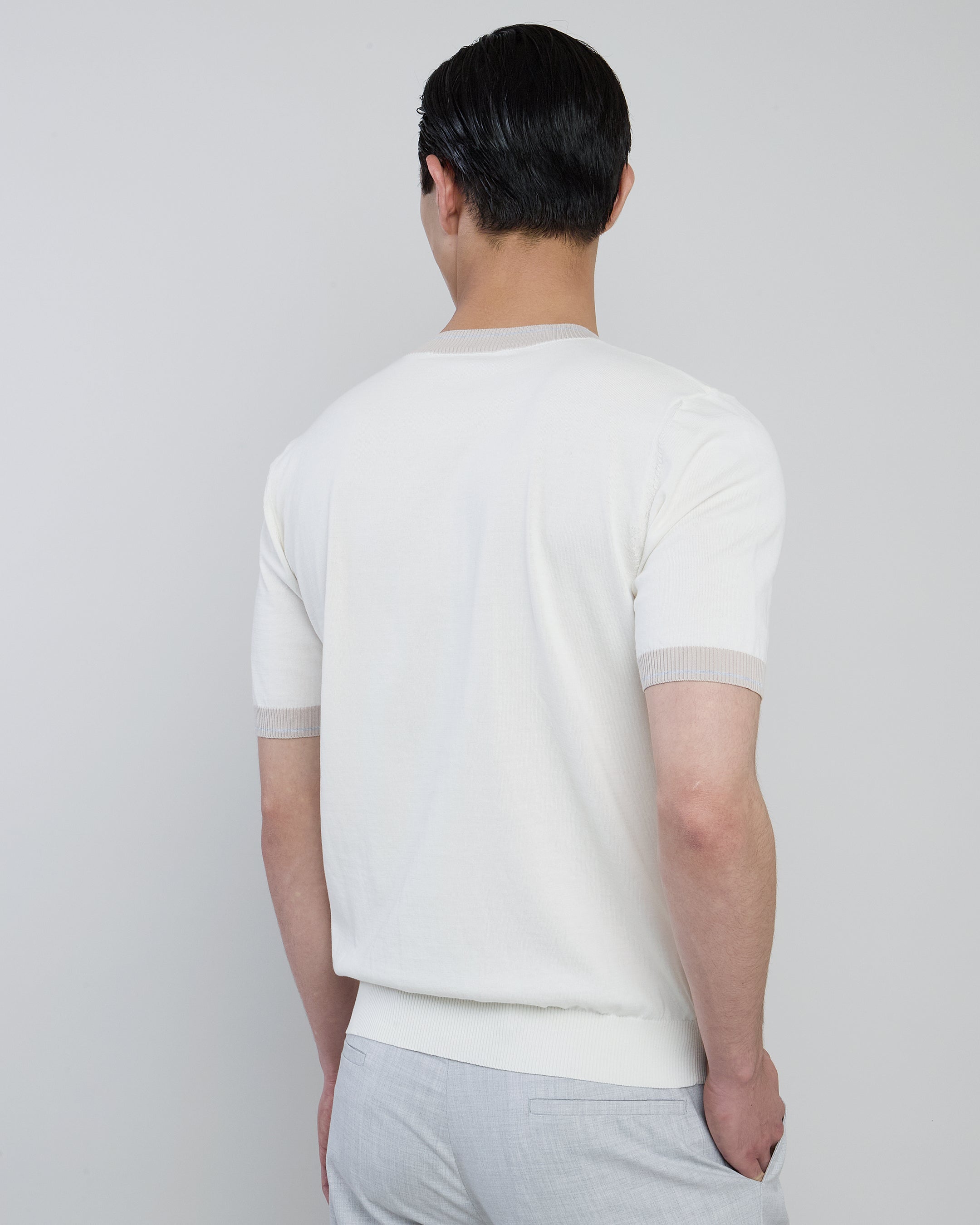 Men's Short Sleeve Cotton Crew Neck Sweater - 2