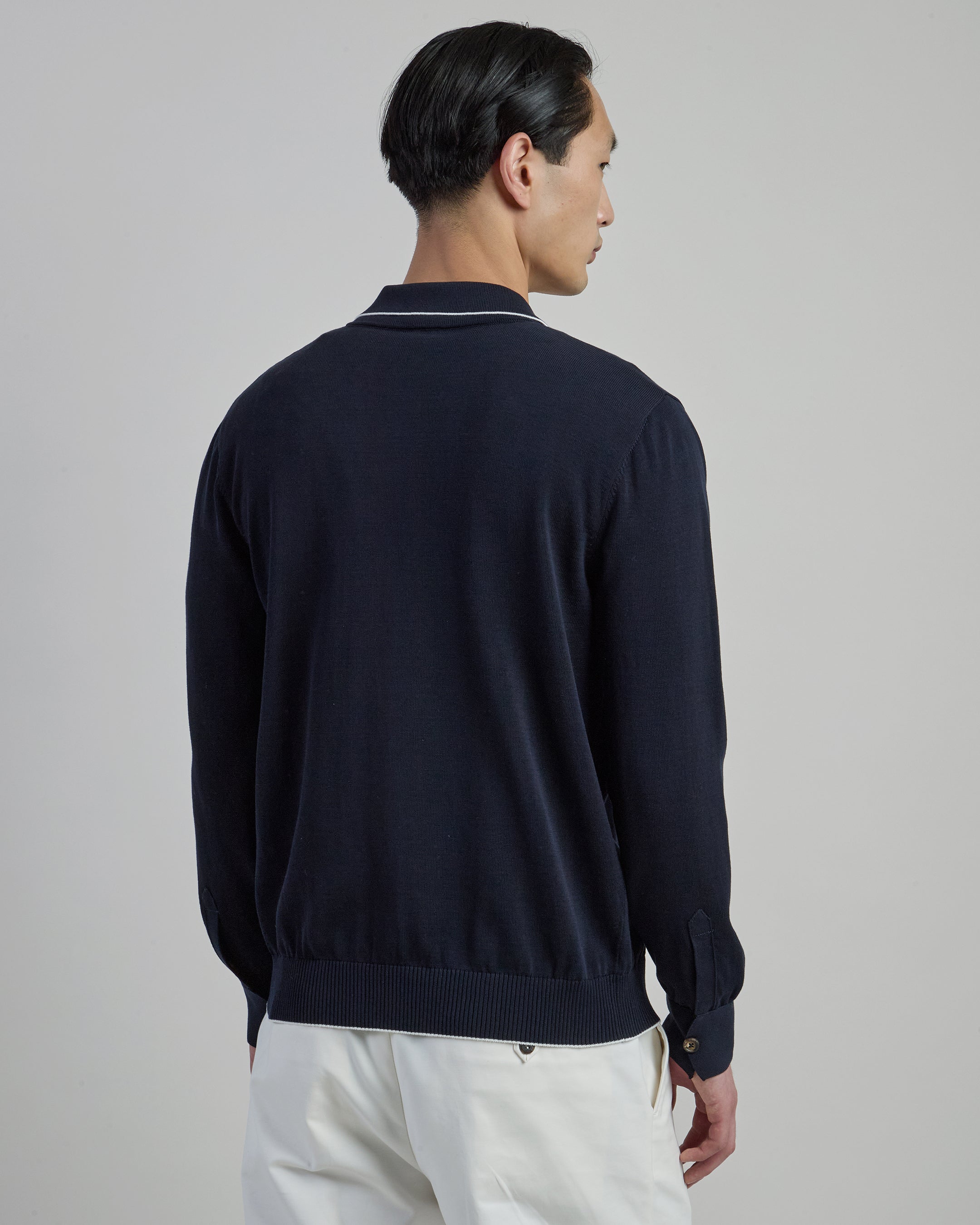 Men's Gauge 12 Cotton Knitted Shirt with Horn Buttons - 6