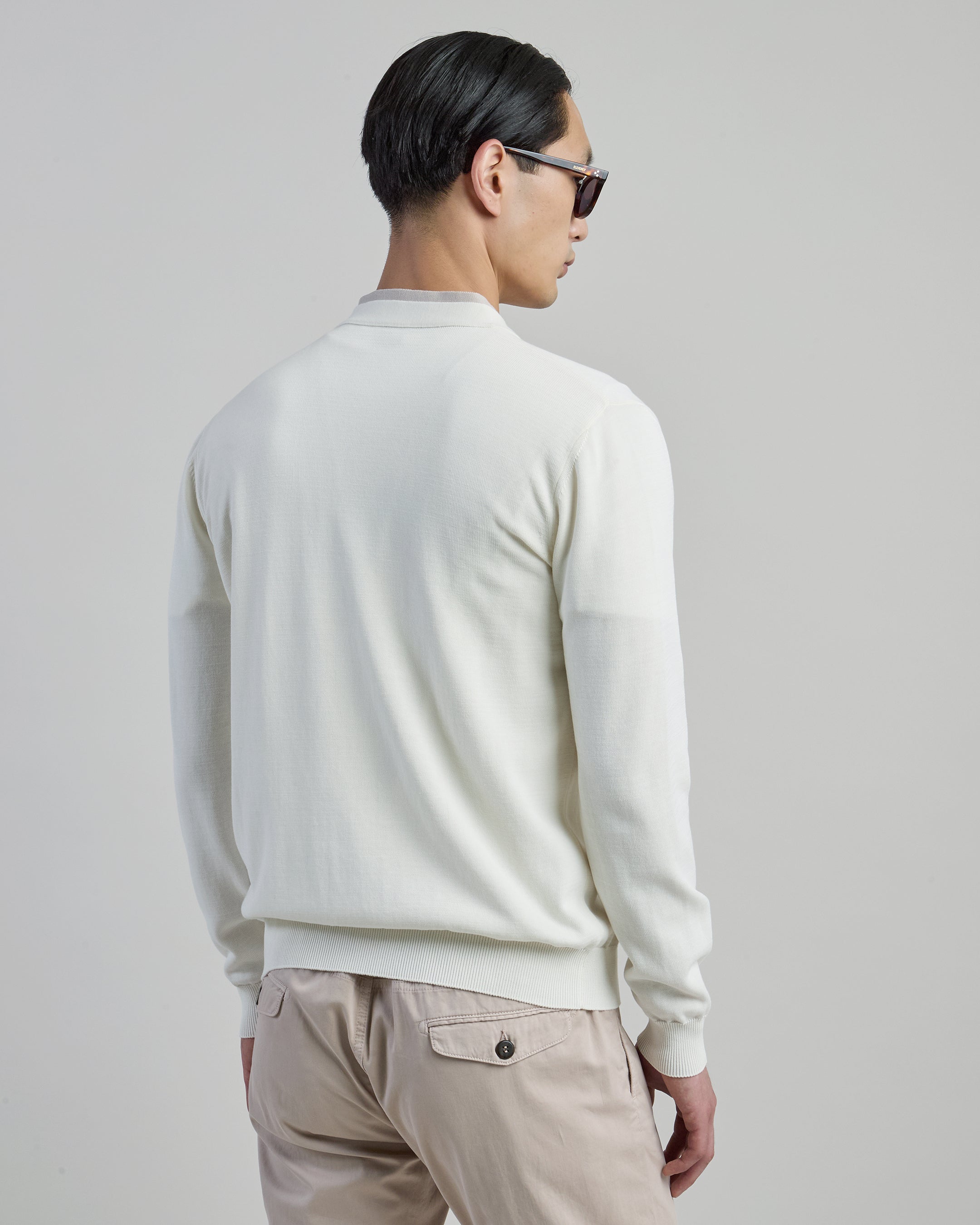 Cotton Cardigan with Contrast Placket and Horn Buttons alternative