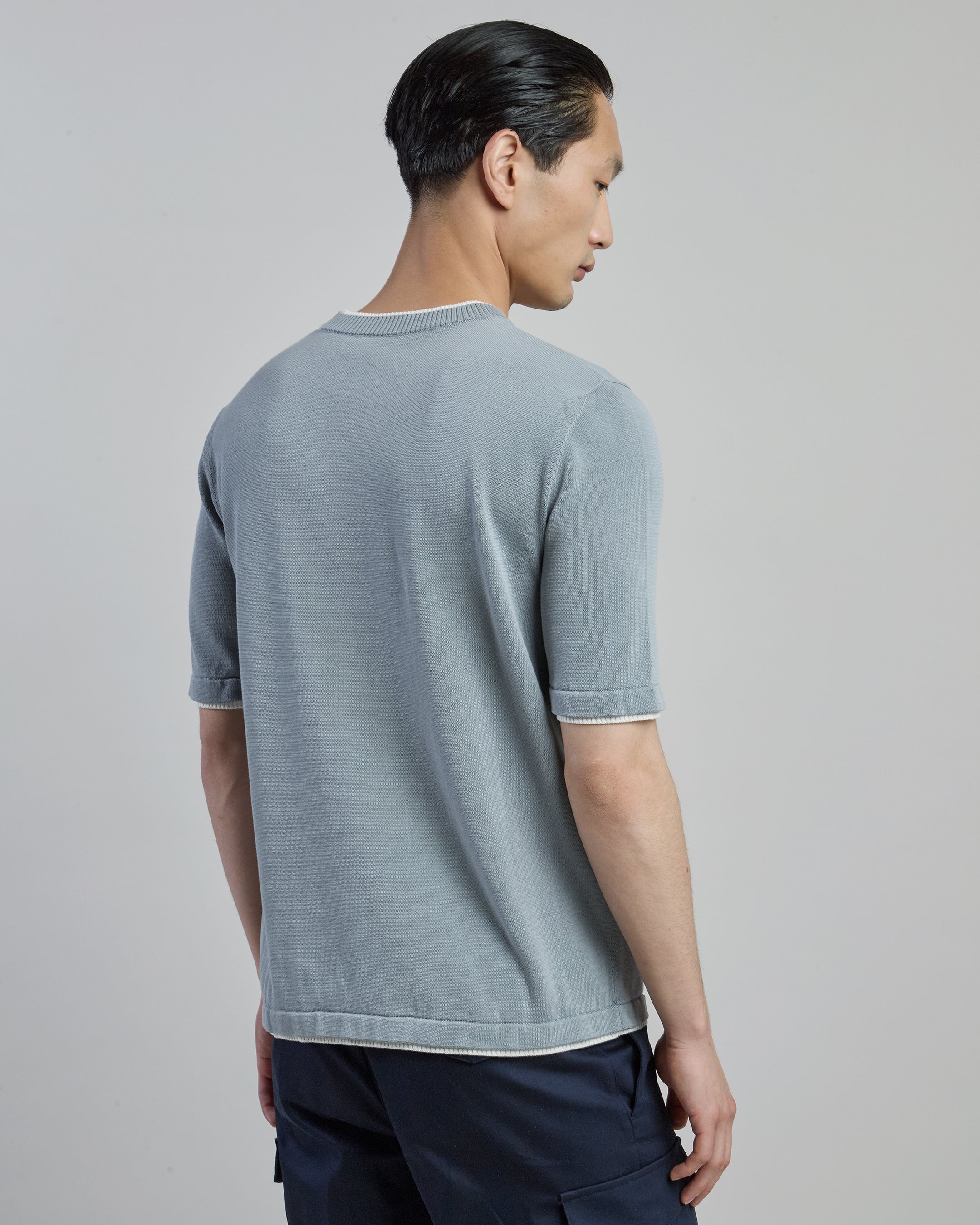 Men's Short Sleeve Crew Neck Cotton Sweater Gauge 16 - 6