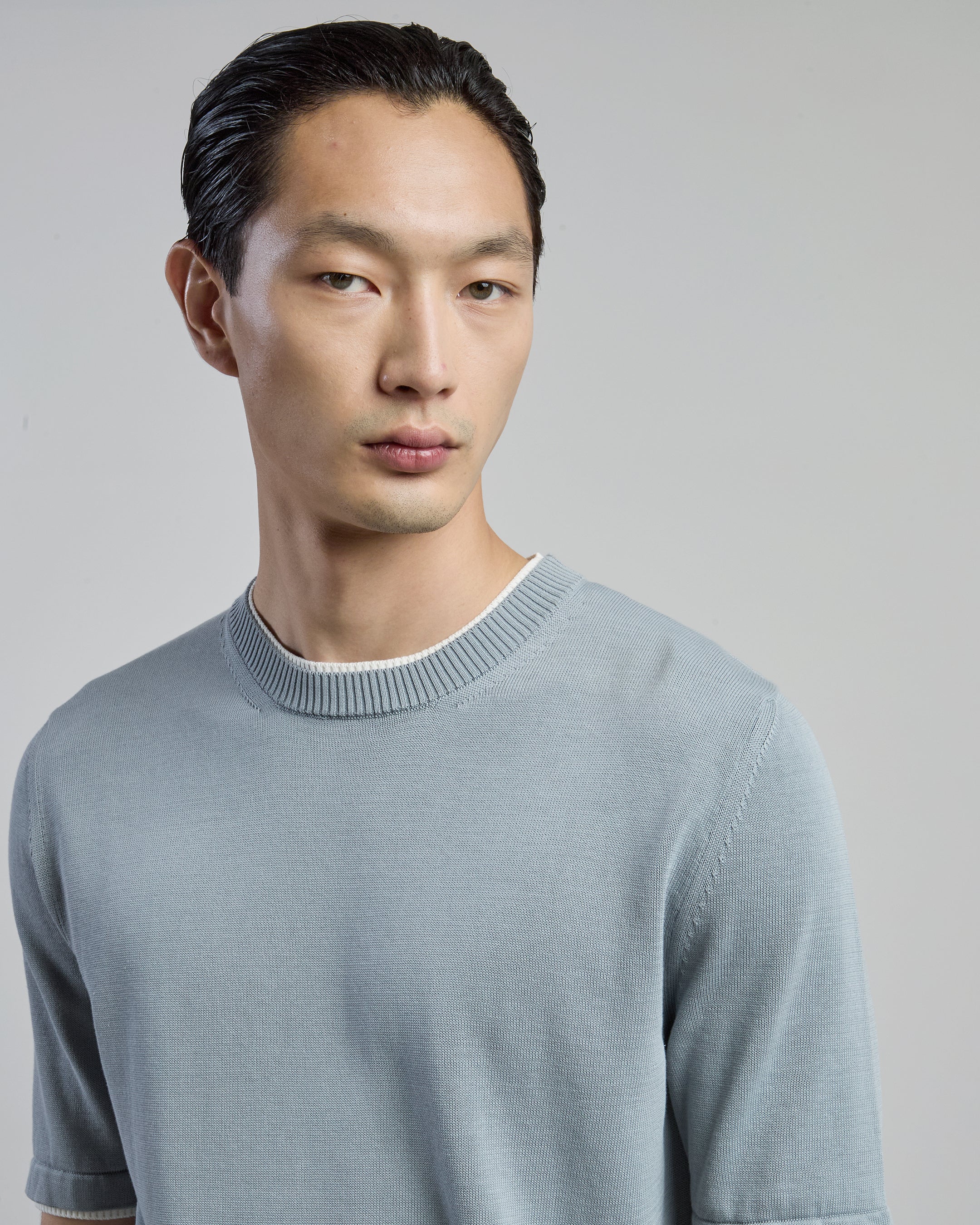 Men's Short Sleeve Crew Neck Cotton Sweater Gauge 16 - 7