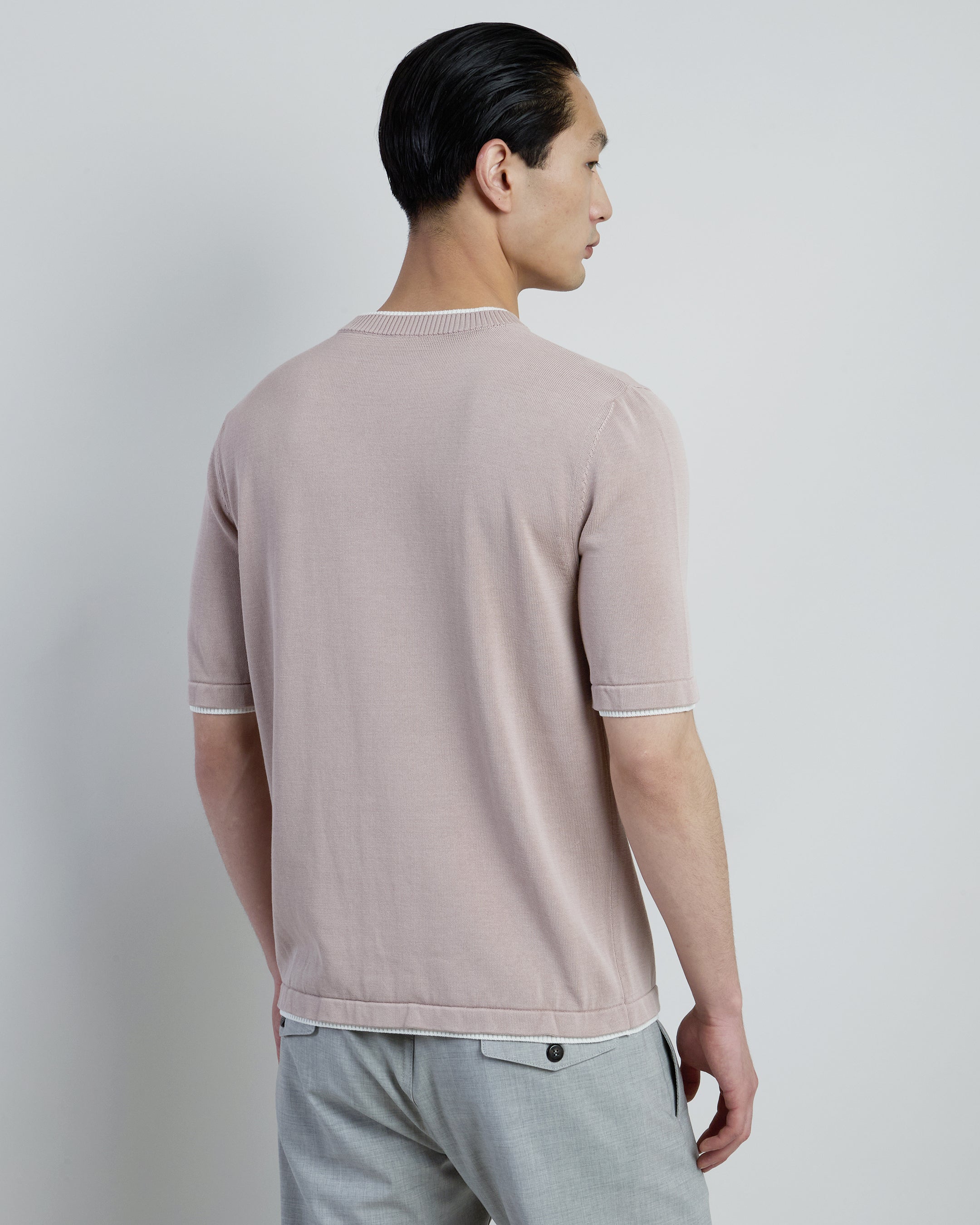 Men's Short Sleeve Crew Neck Cotton Sweater Gauge 16 - 2
