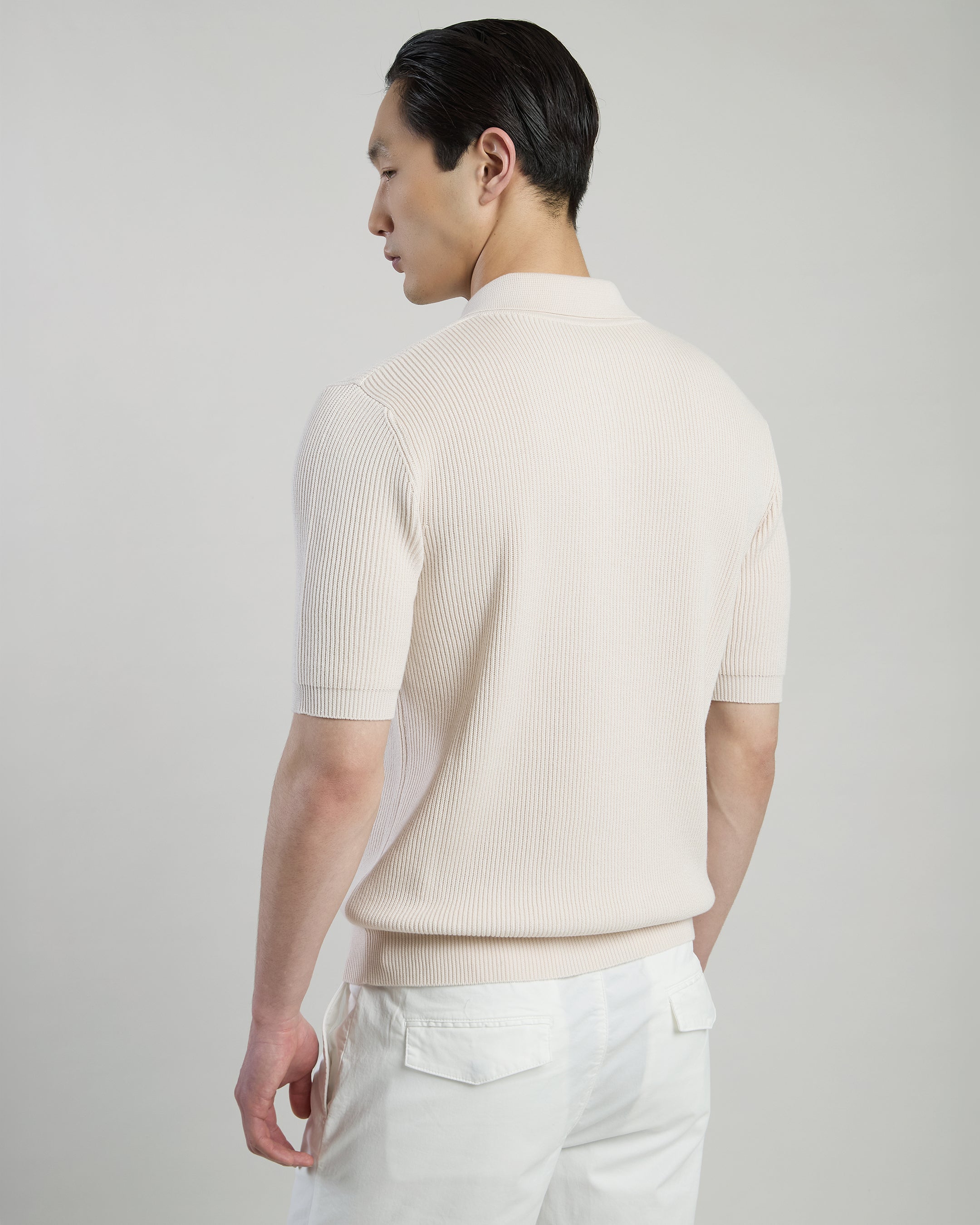 Men's Half-Zip Cotton and Cashmere Polo Sweater - 2