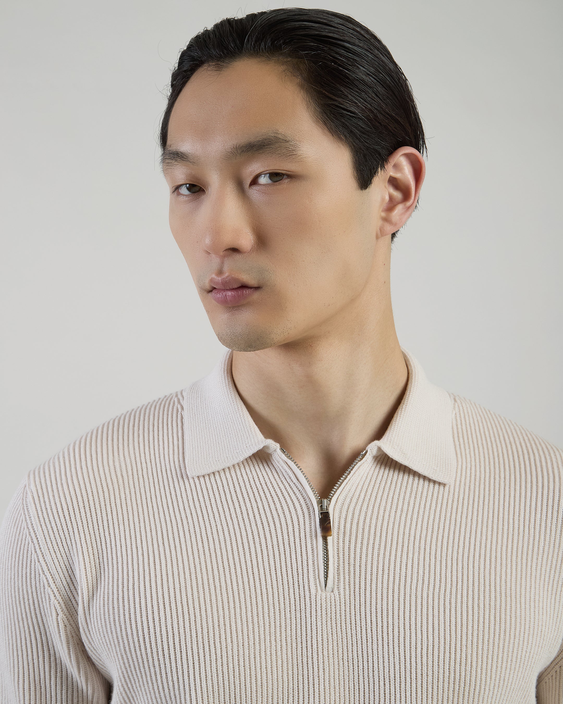Men's Half-Zip Cotton and Cashmere Polo Sweater - 4