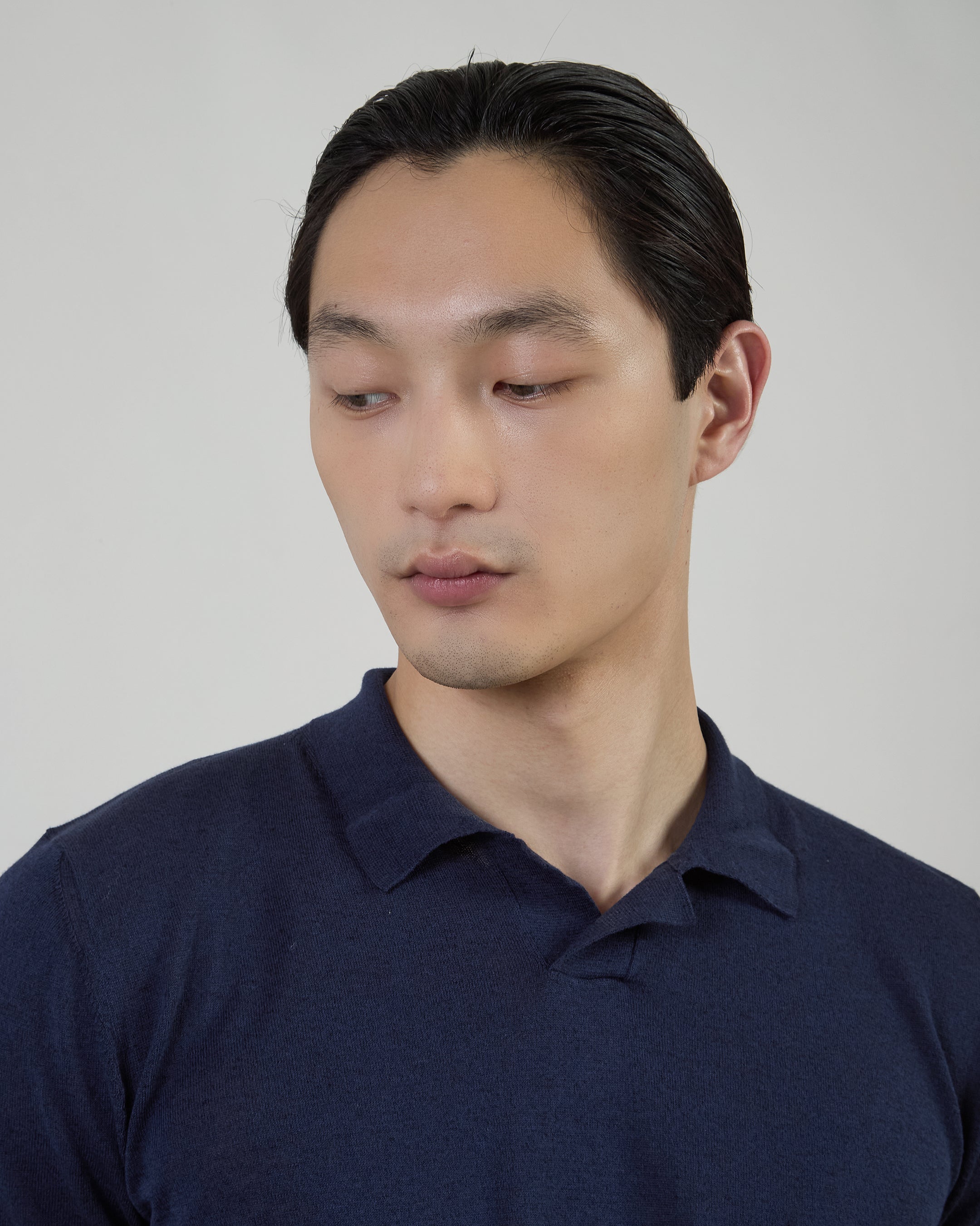 Short-Sleeved Linen and Cotton Knitted Polo Shirt - 3