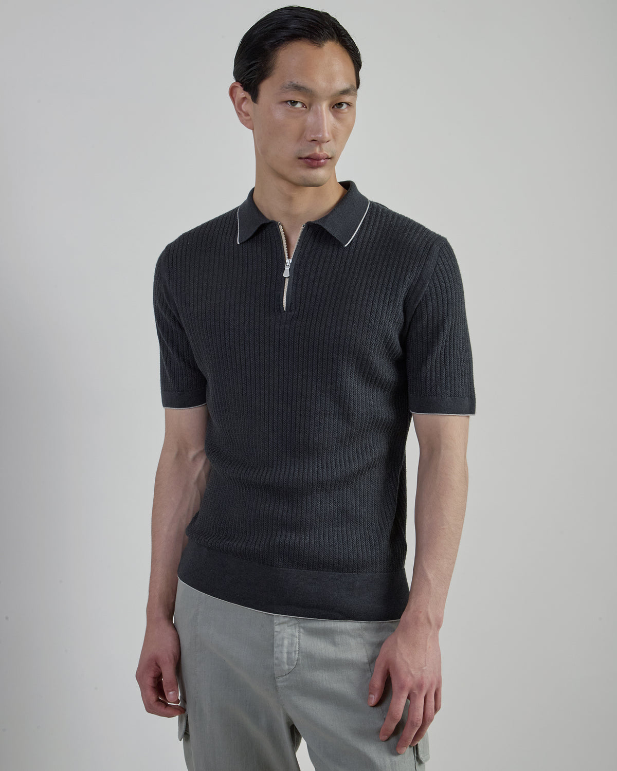 Maglia Mezza Zip in Lana Merinos e Seta da Uomo | Eleventy
