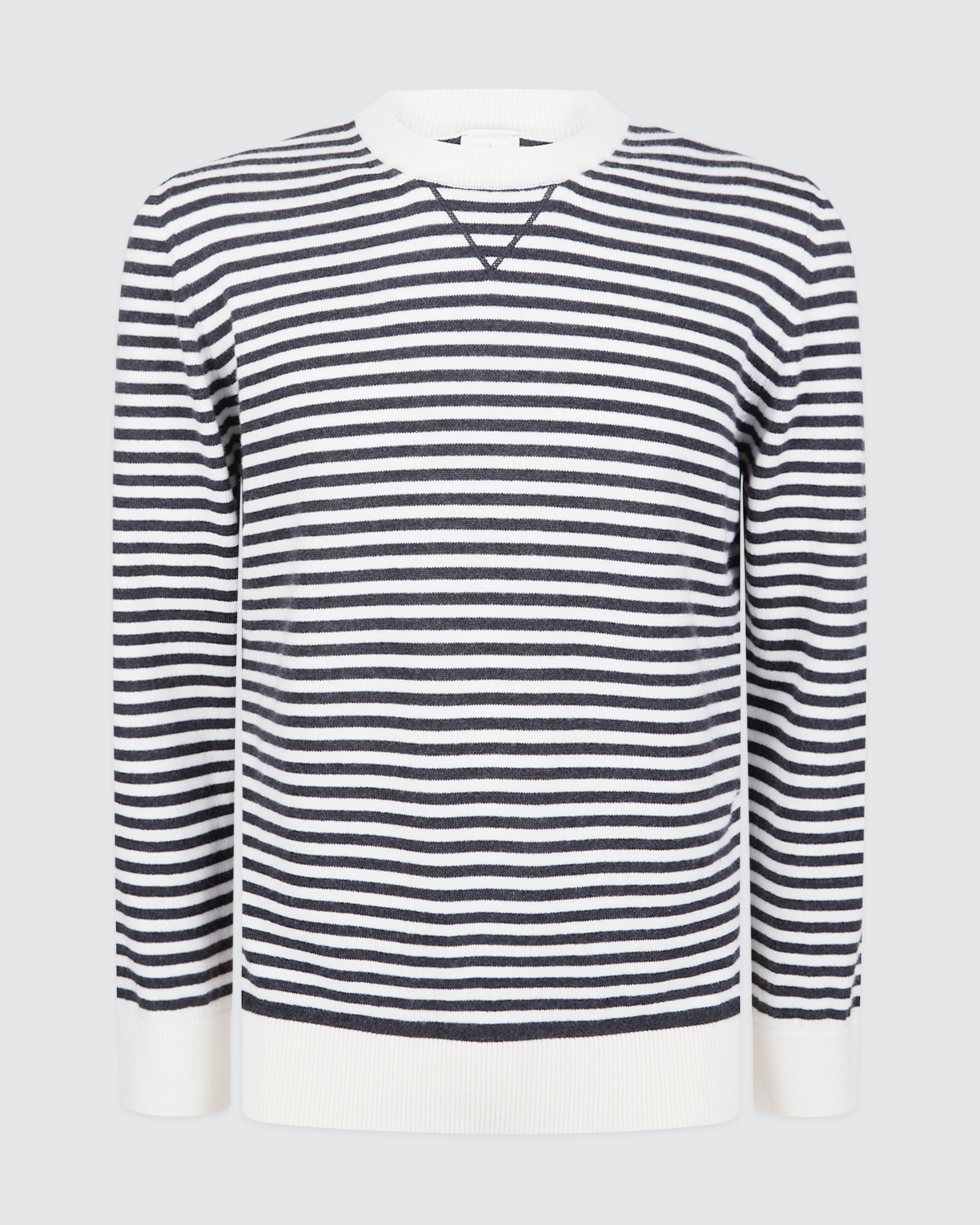 Men's Striped Cashmere Crew Neck Sweater - 4