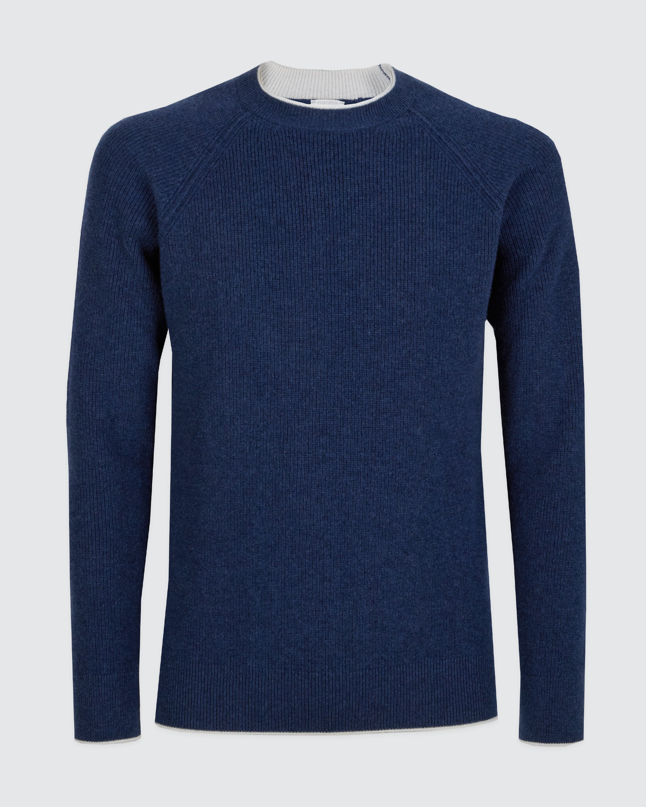 Striped Cashmere Crew Neck Sweater with Raglan Sleeves