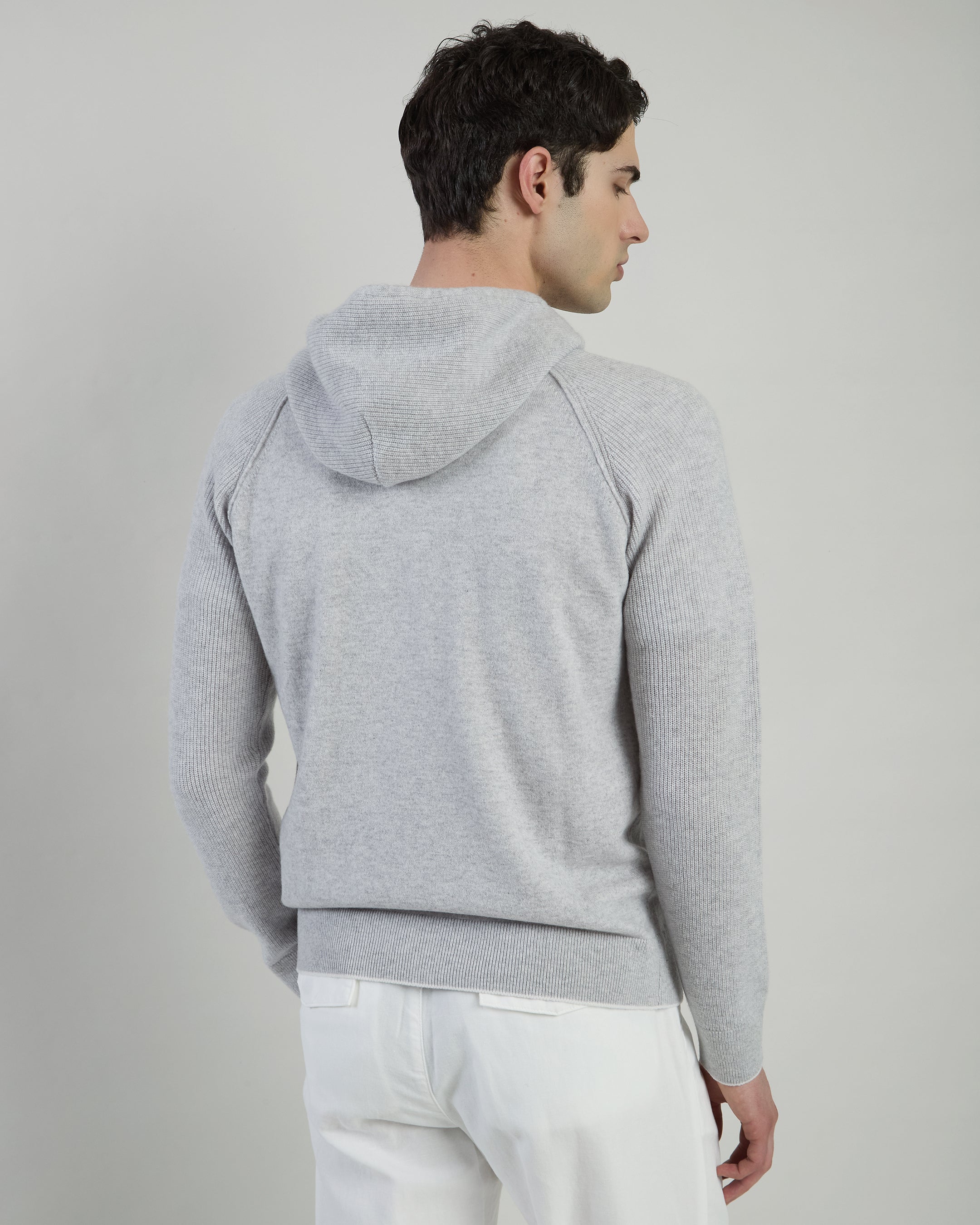Men's Full Zip Cashmere Hoodie - 12 Gauge Knitwear - 2