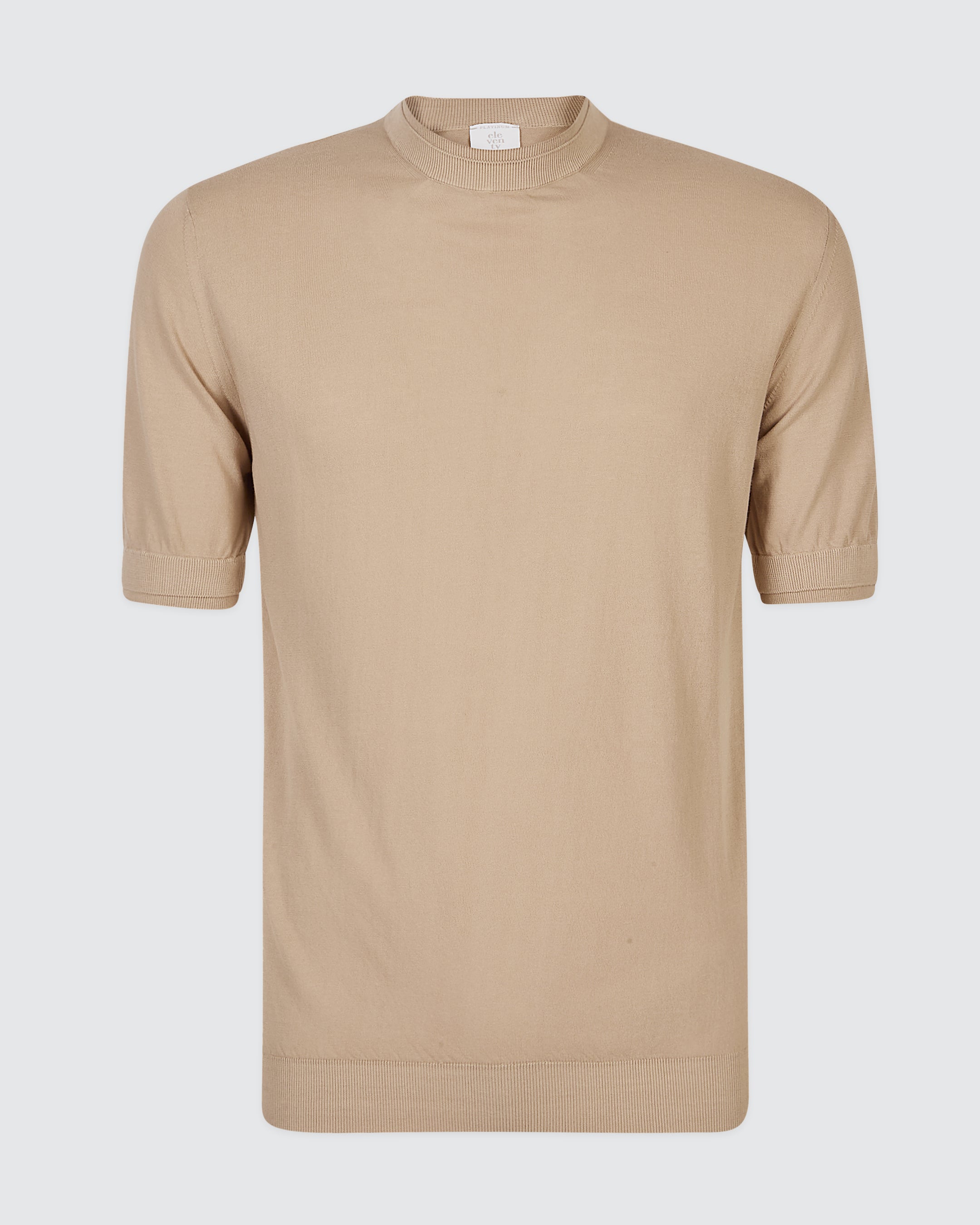 Men's Short Sleeve Cotton Crepe Crew Neck Sweater - 5