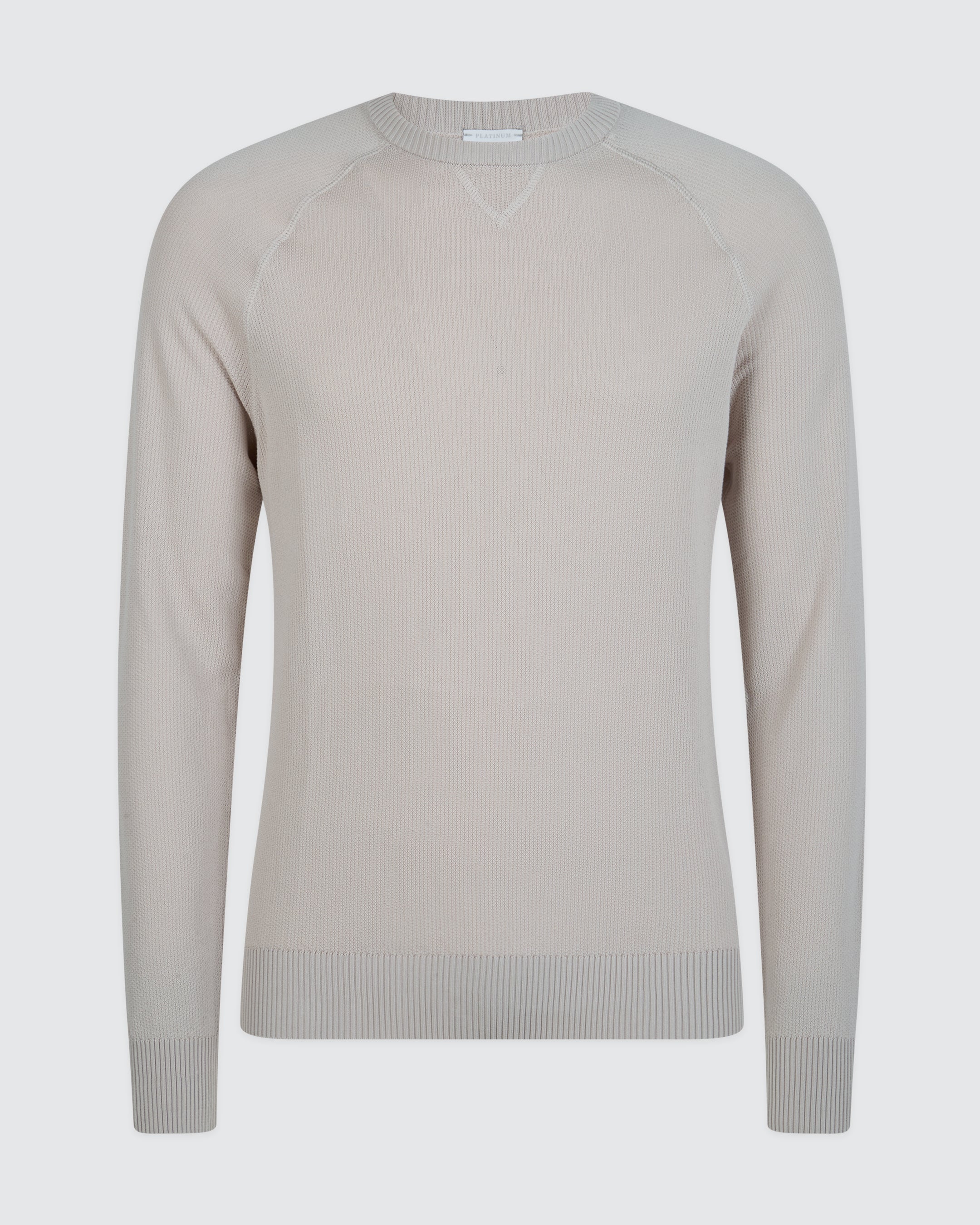 Men's Honeycomb Cotton Crew Neck Sweater Gauge 14
