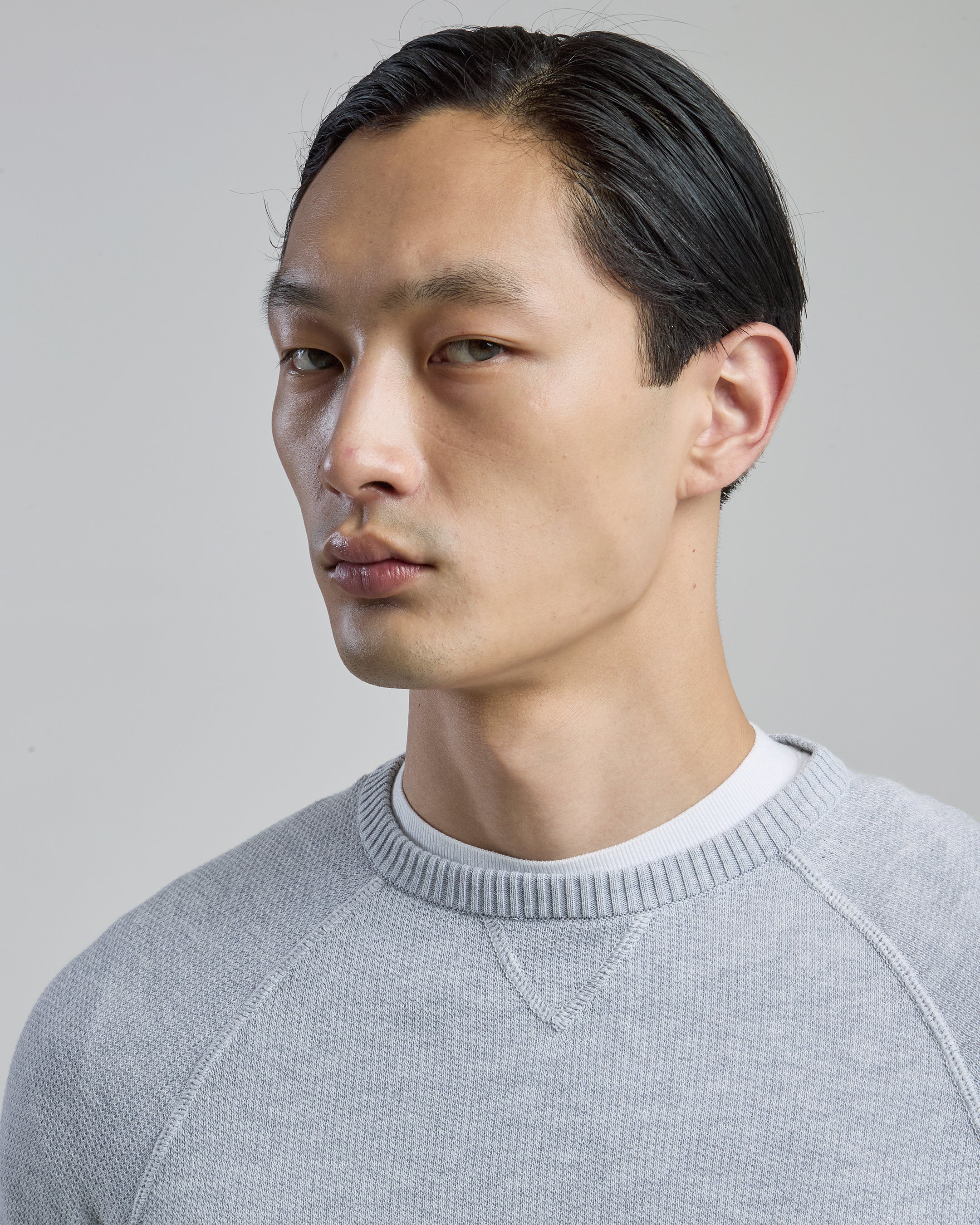 Men's Honeycomb Cotton Crew Neck Sweater Gauge 14 - 8