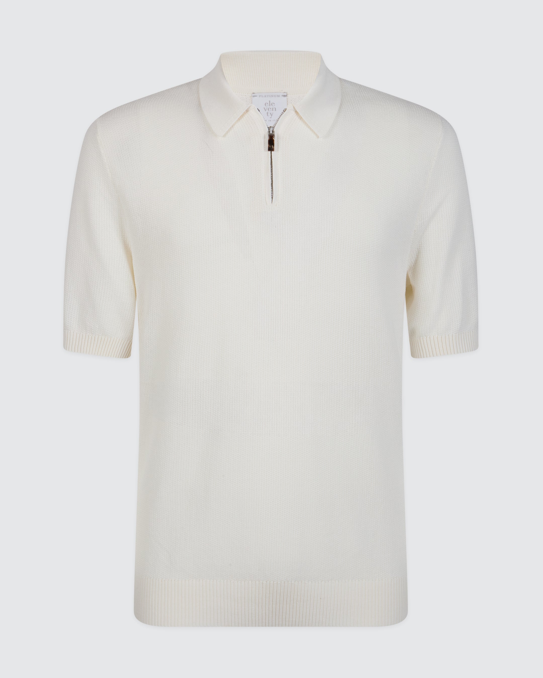 Men's Cotton Honeycomb Half-Zip Polo Sweater