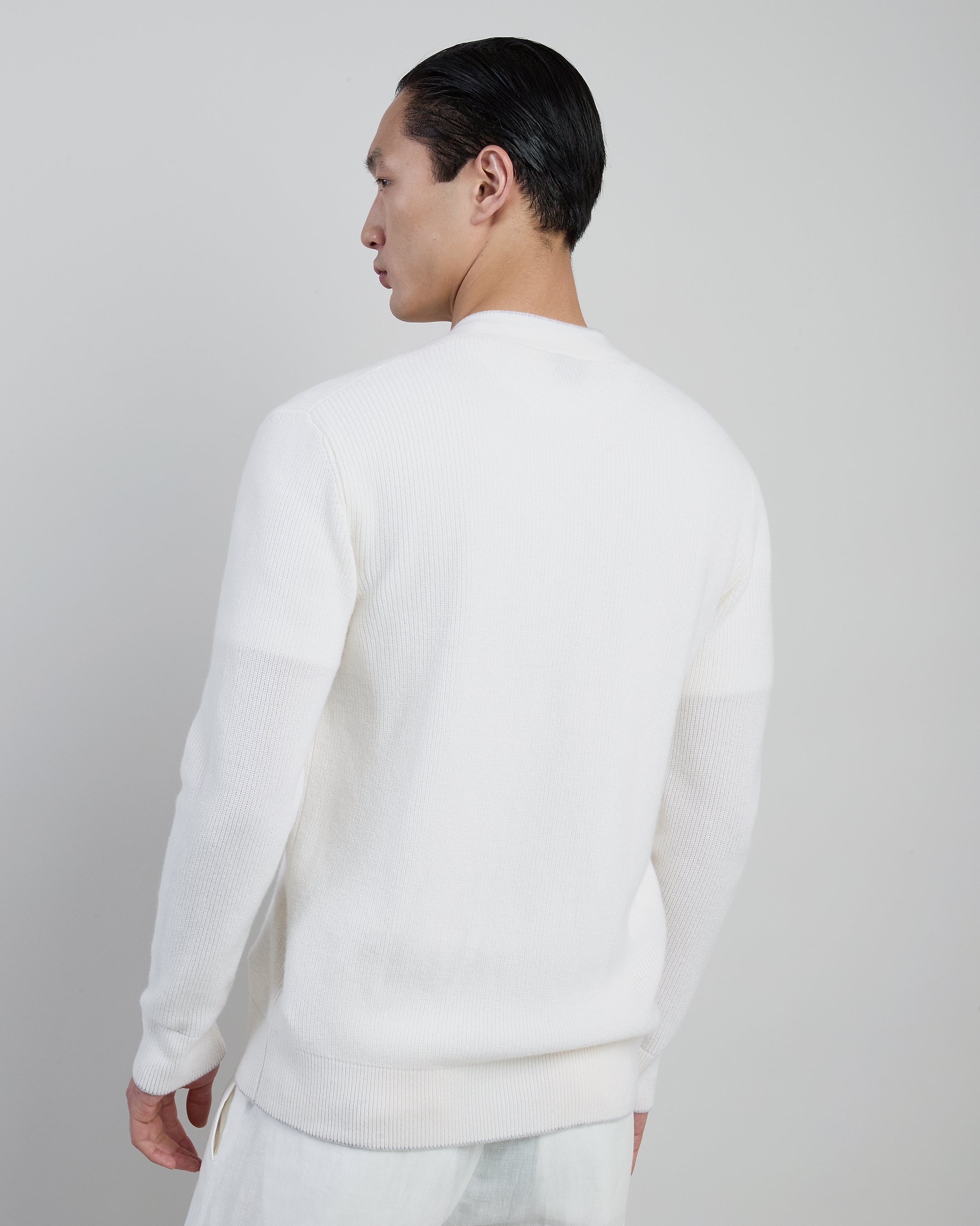 Men's English Rib Cashmere Cardigan with Horn Buttons alternative