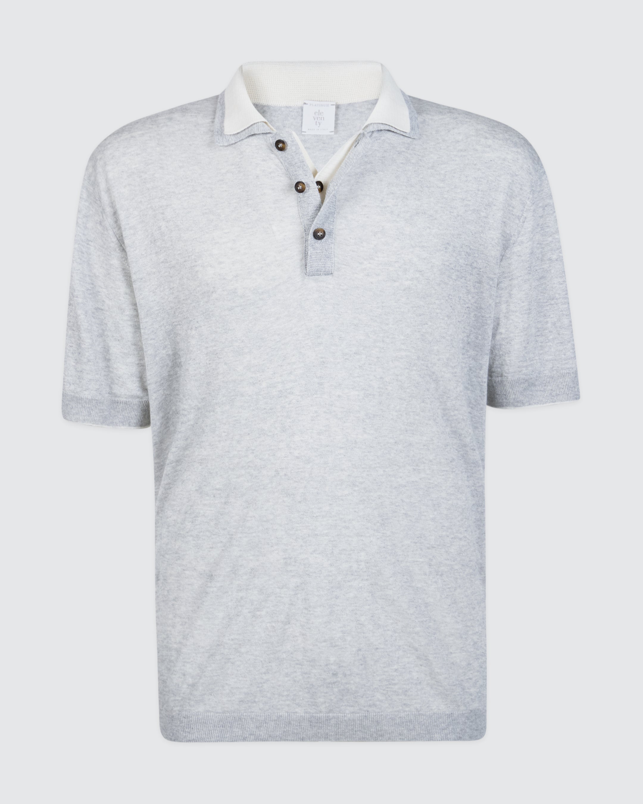 Men's Linen and Cashmere Knitted Polo Shirt - 7