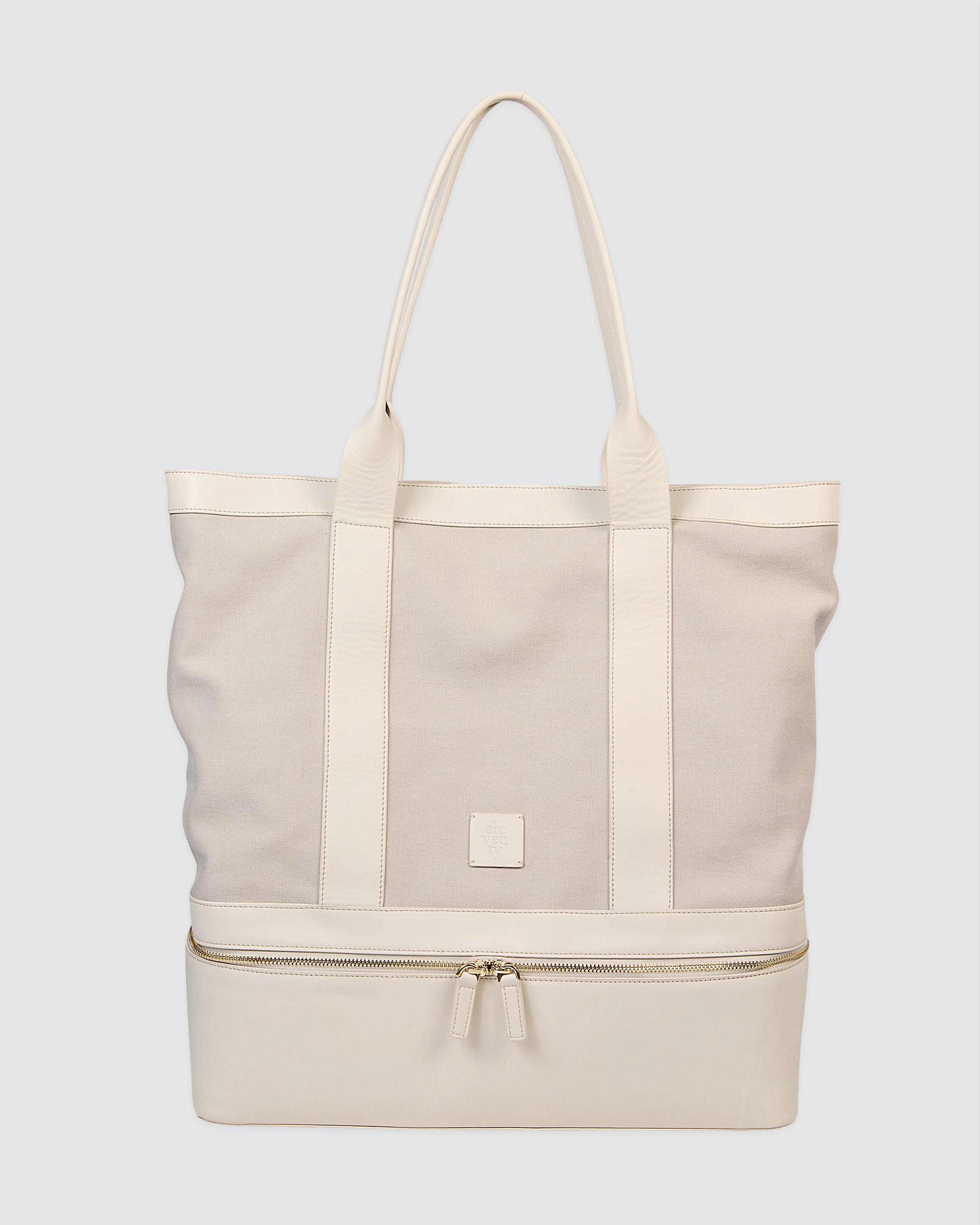 Cotton Canvas and Calfskin Leather Gym Tote Bag - 1