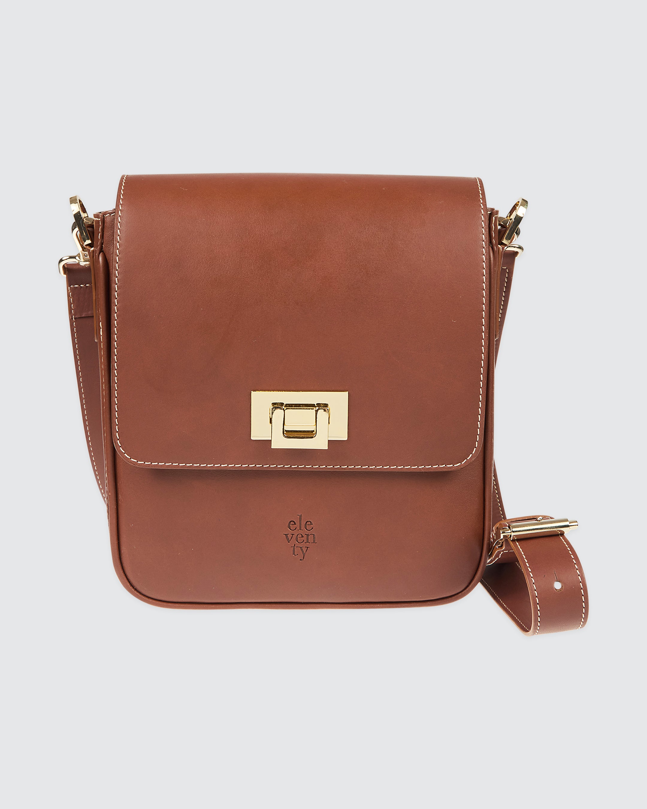 Men's Aniline Calfskin Leather Shoulder Bag - 1