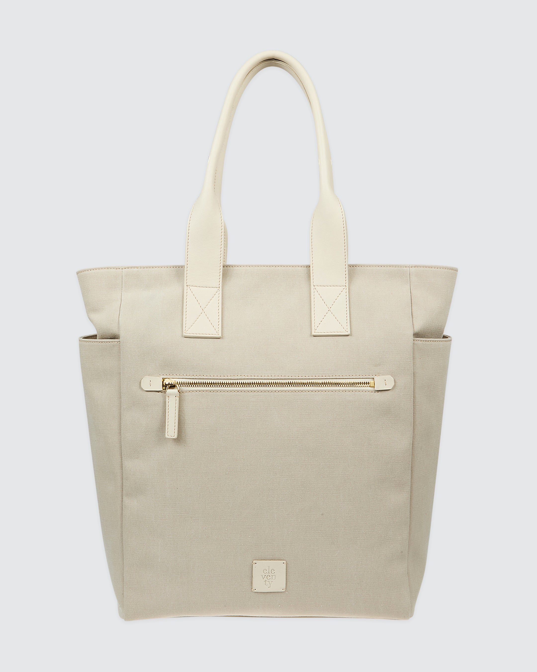 Cotton Canvas and Calfskin Leather Gym Tote Bag