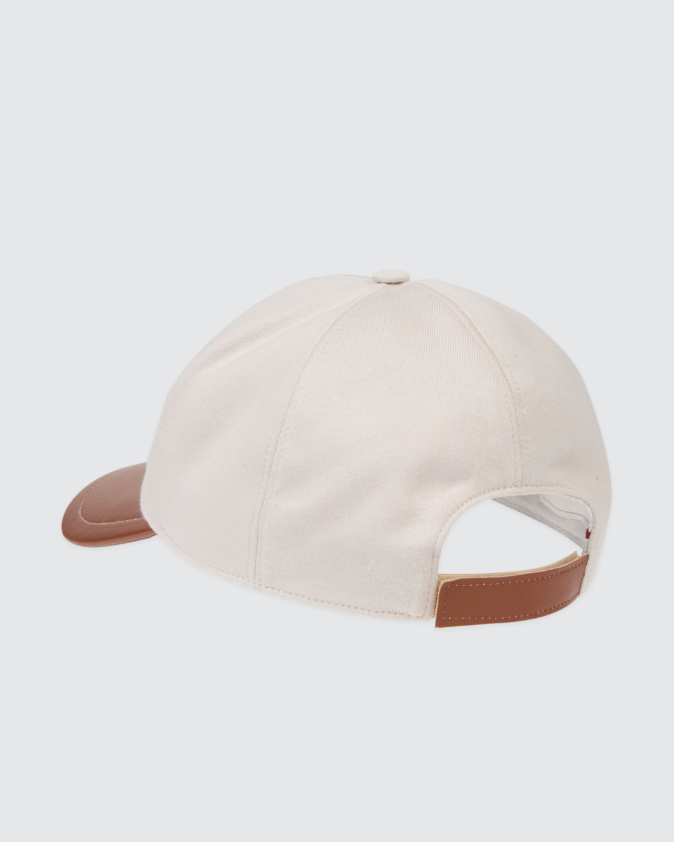 Men's Cotton Jersey Baseball Cap with Leather Visor - 2