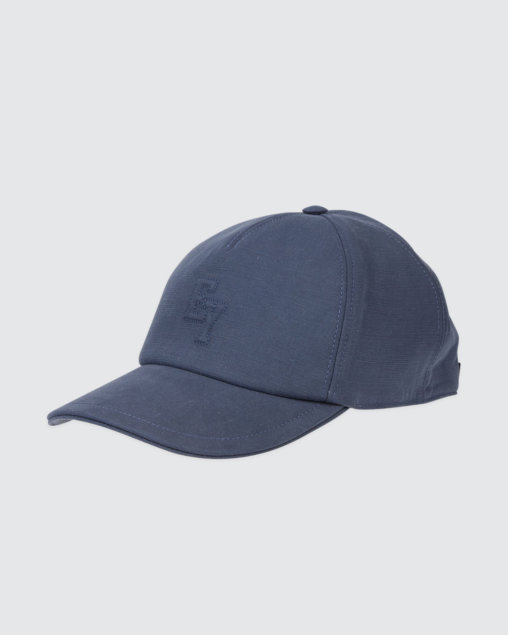 Men's Lyocell and Linen Baseball Cap with 3D Logo - 3