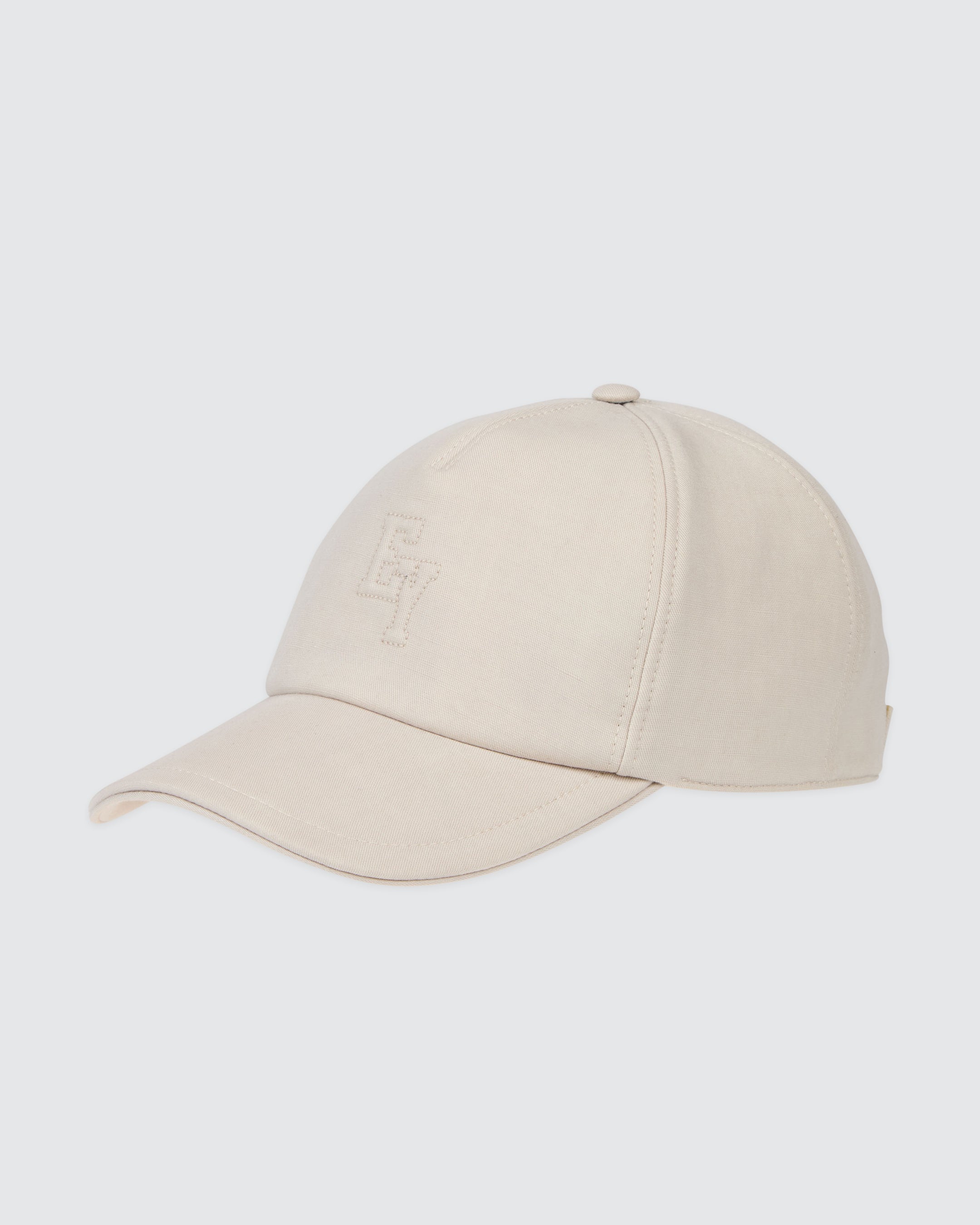 Men's Lyocell and Linen Baseball Cap with 3D Logo