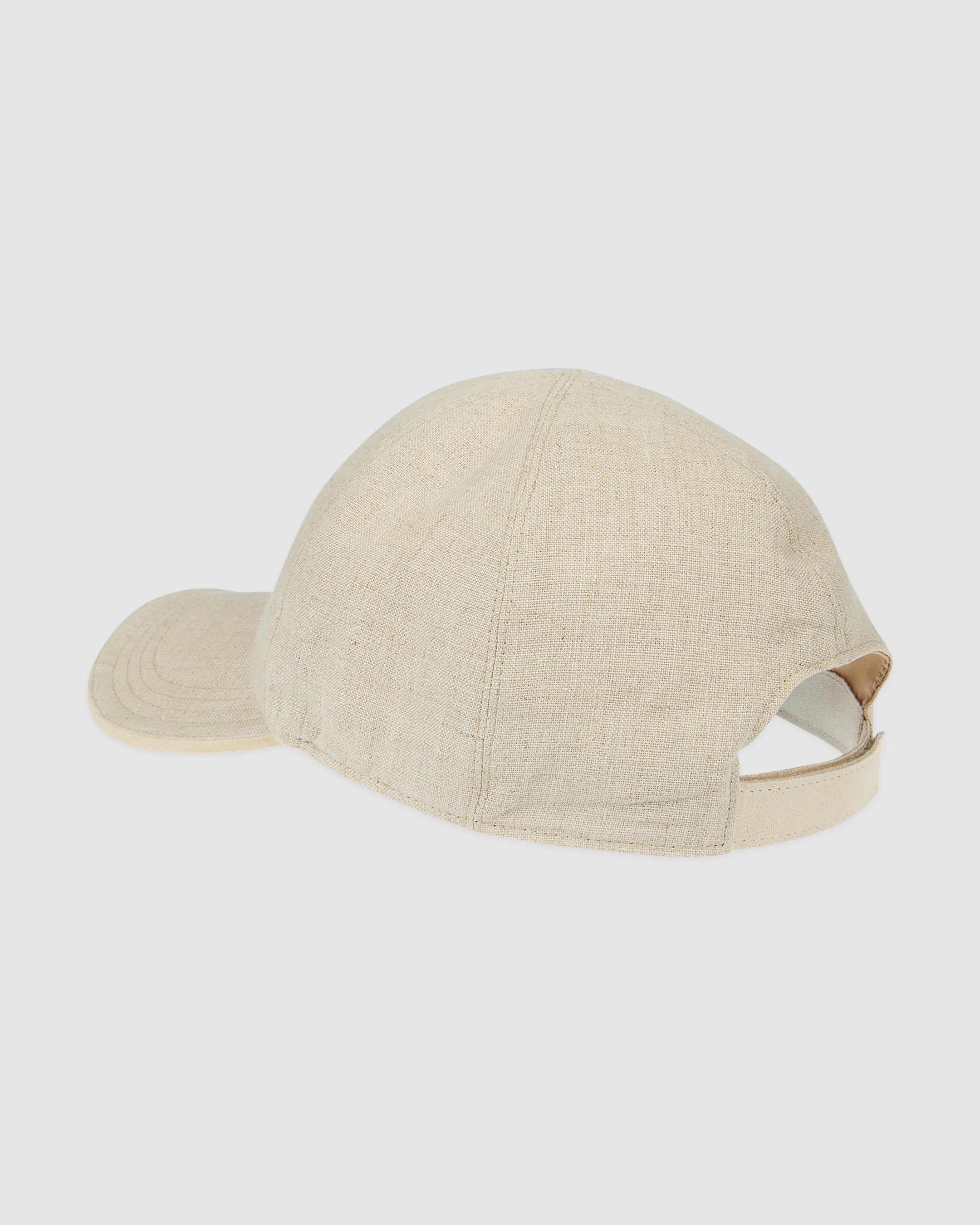 Men's Linen and Cotton Baseball Cap with Suede Accents - 2