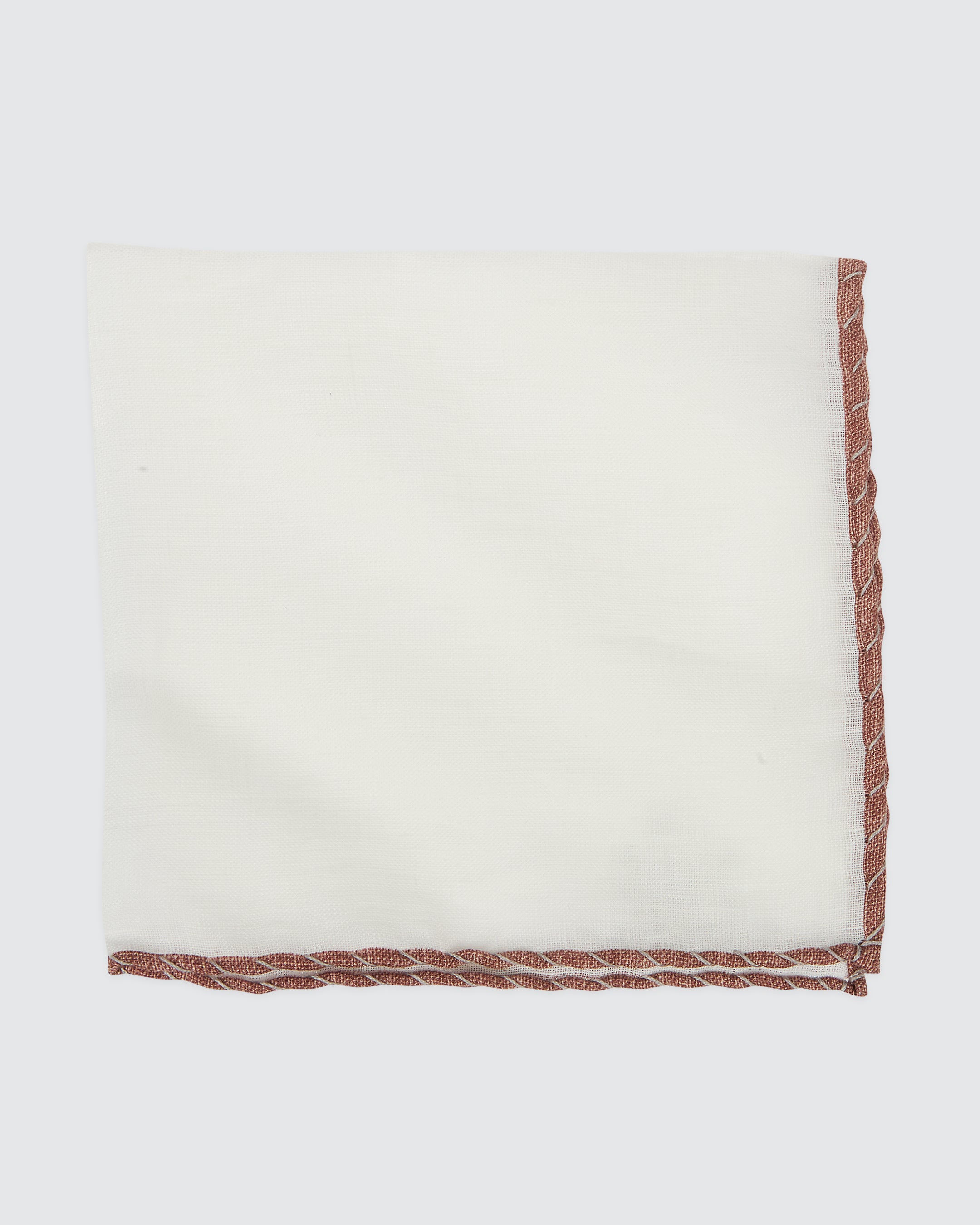 Men's Linen Pocket Square with Contrasting Trim alternative
