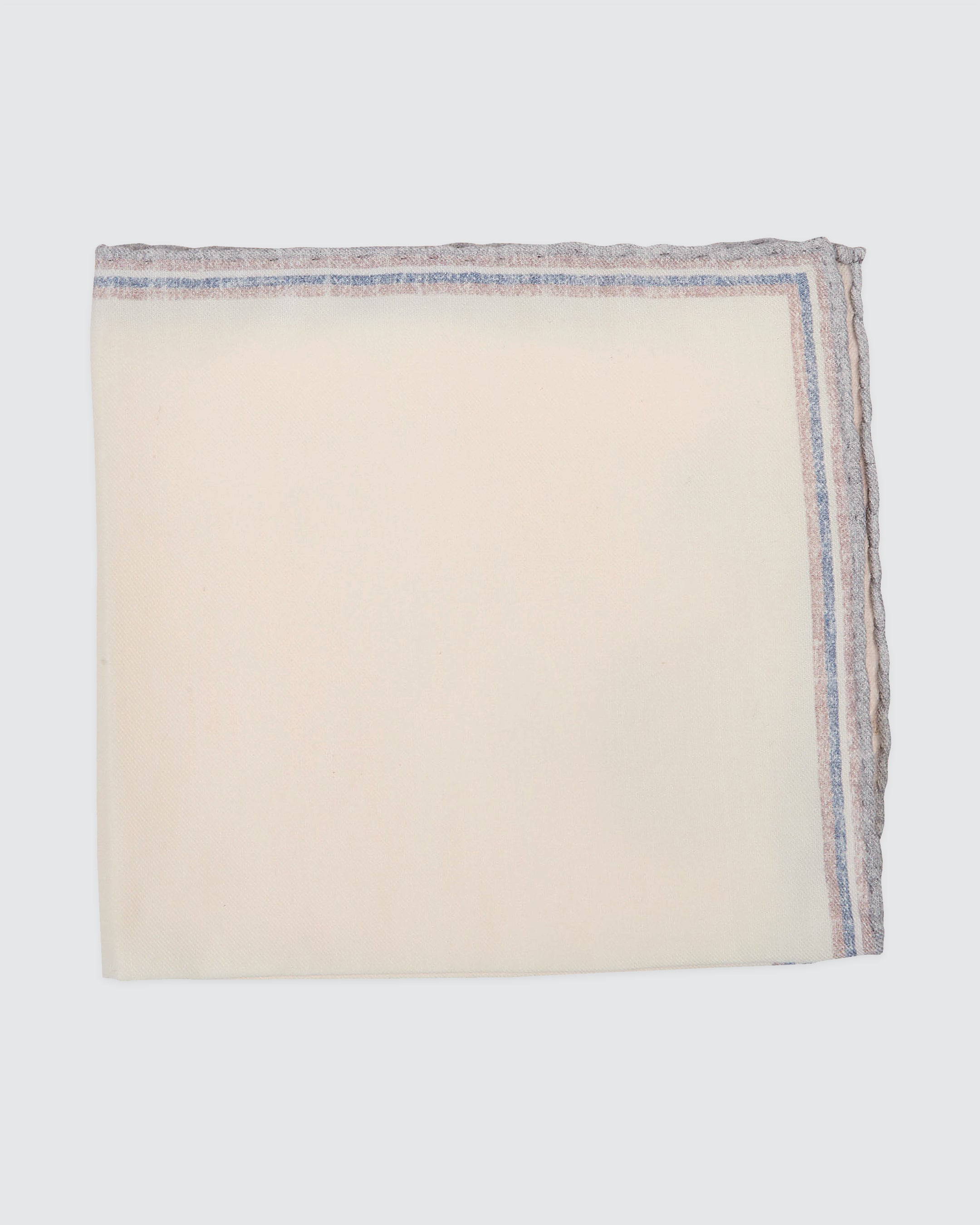 Men's Wool and Cotton Pocket Square with Micro Pattern