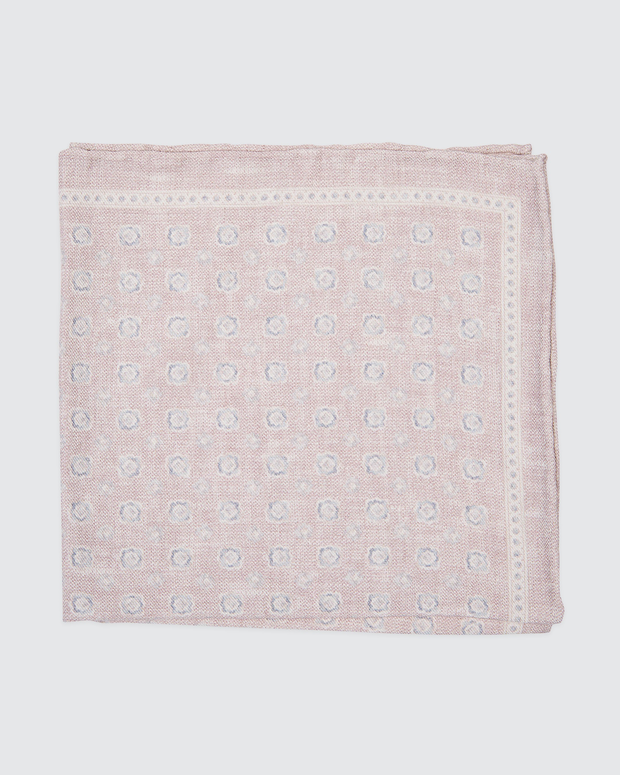 Men's Wool and Cotton Muslin Pocket Square with Pattern