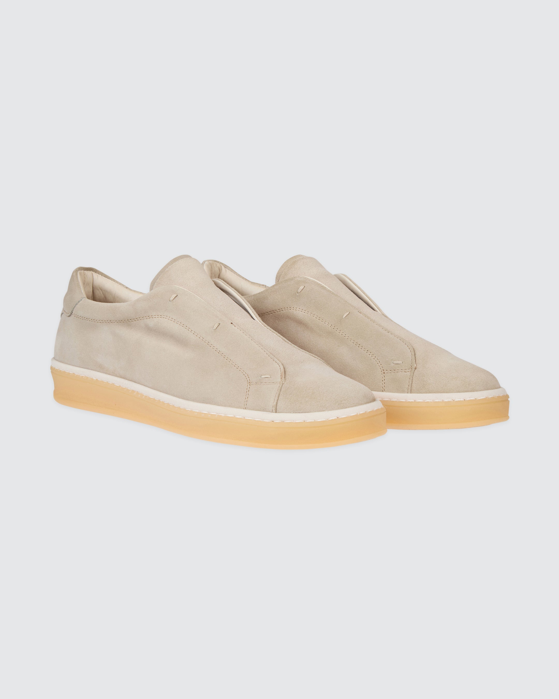 Men's Suede Calfskin Sneakers with Invisible Lacing