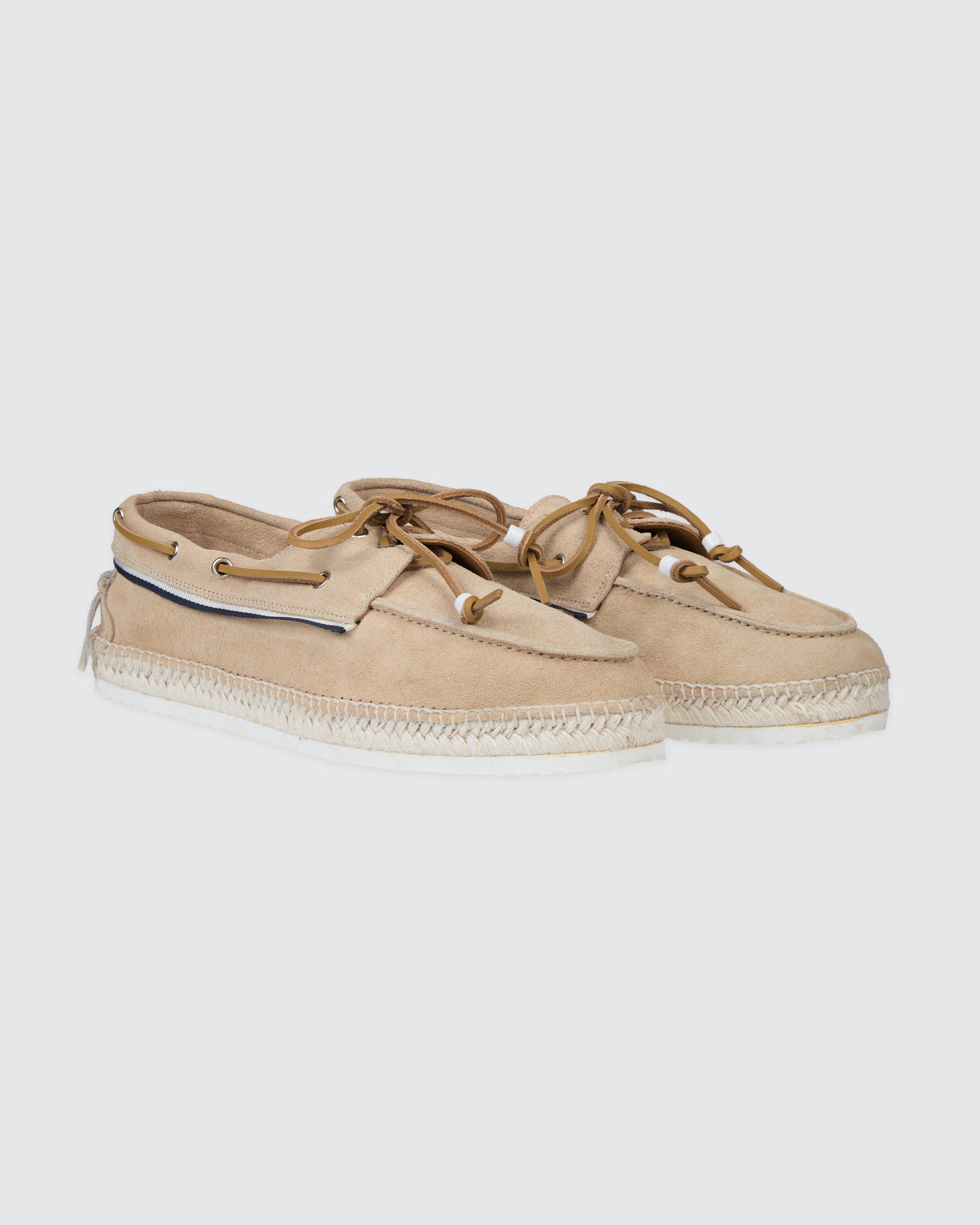 Men's Suede Calfskin Leather Boat Shoe Espadrilles - 1