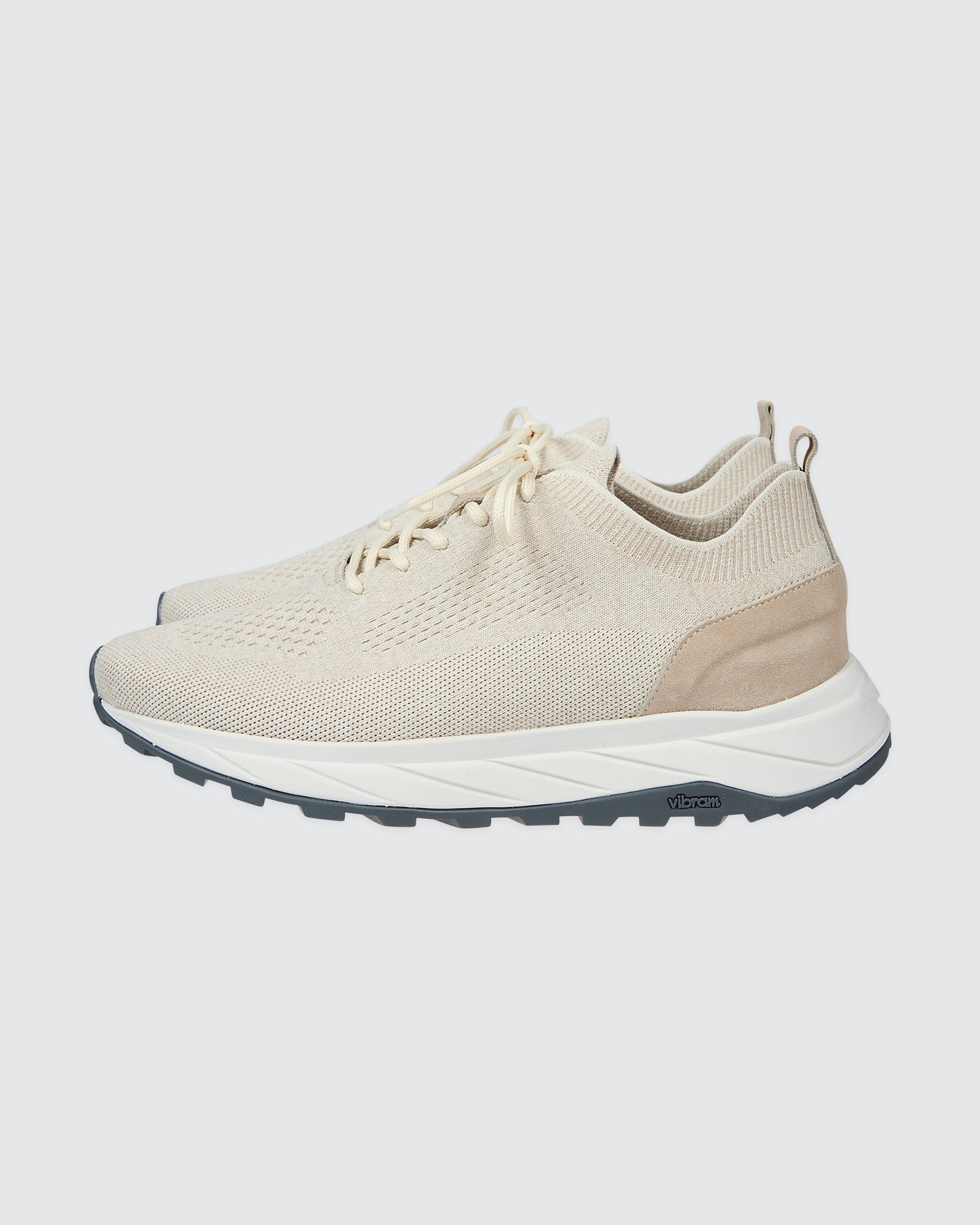 Men's Knit and Suede Running Sneakers - Lightweight Sole - 2