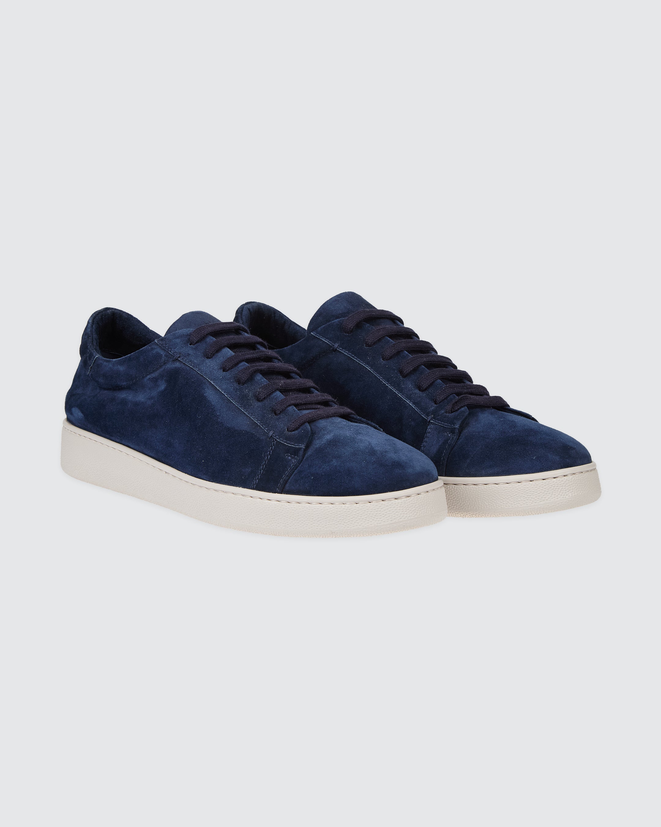 Men's Navy Blue Suede Lace-Up Sneakers and Casual Shoes