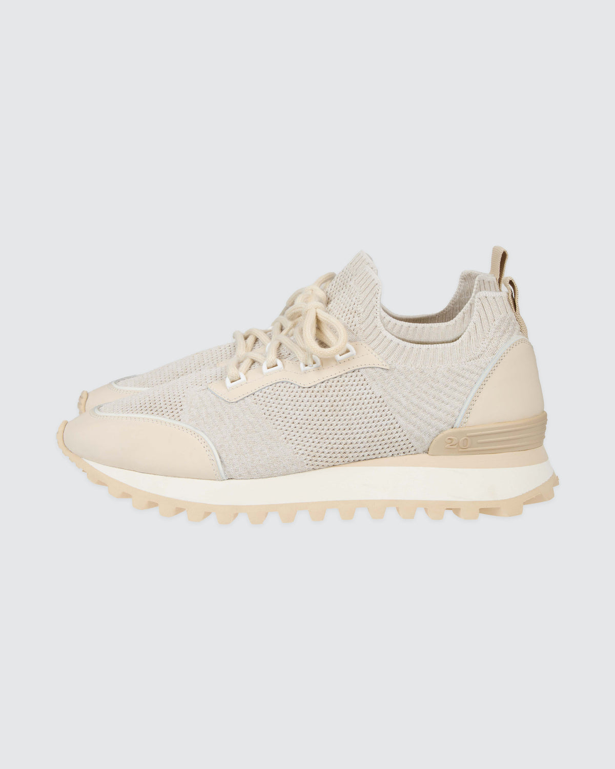 SNEAKERS MAGLIA E PELLE GOMMATA