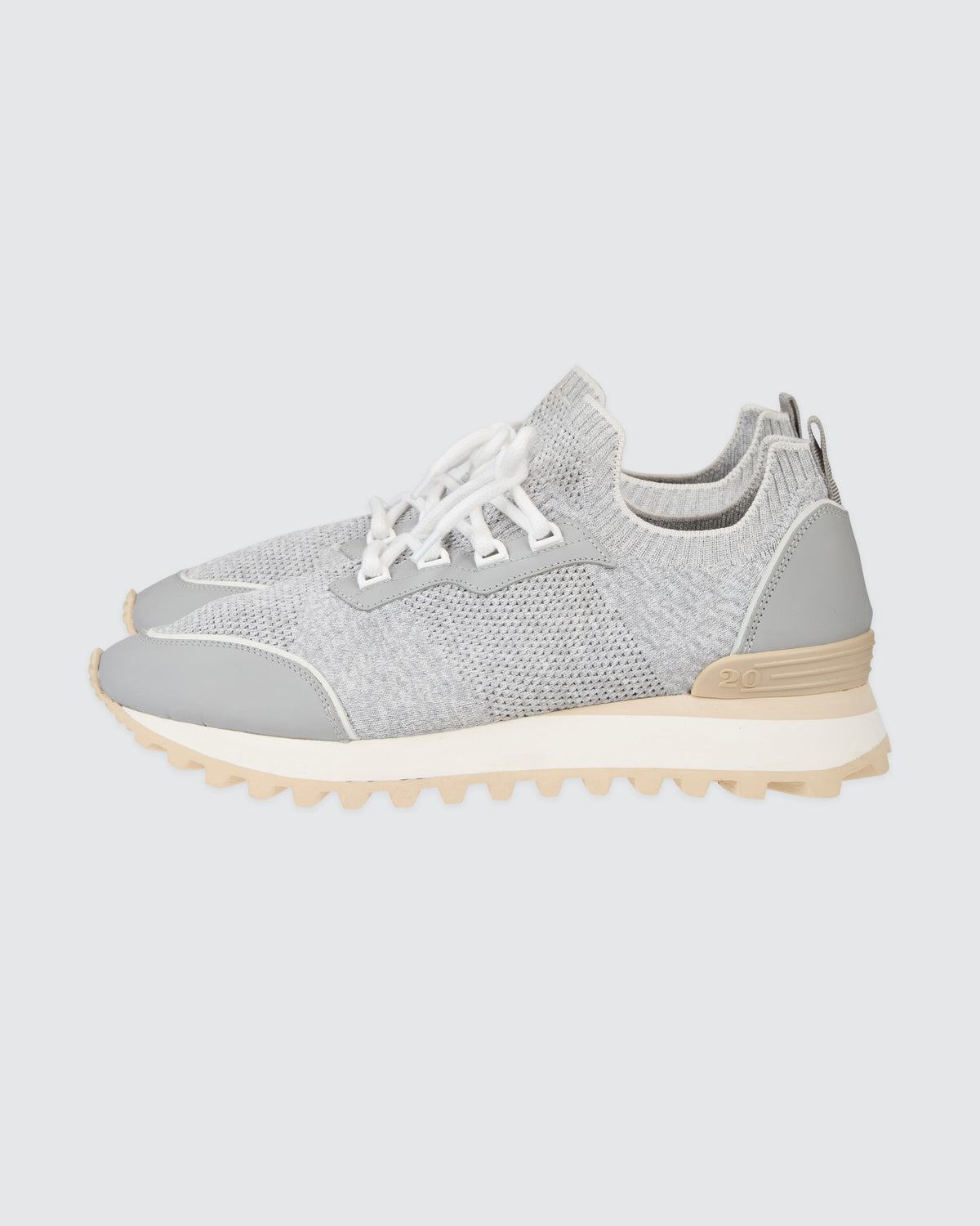 SNEAKERS MAGLIA E PELLE GOMMATA