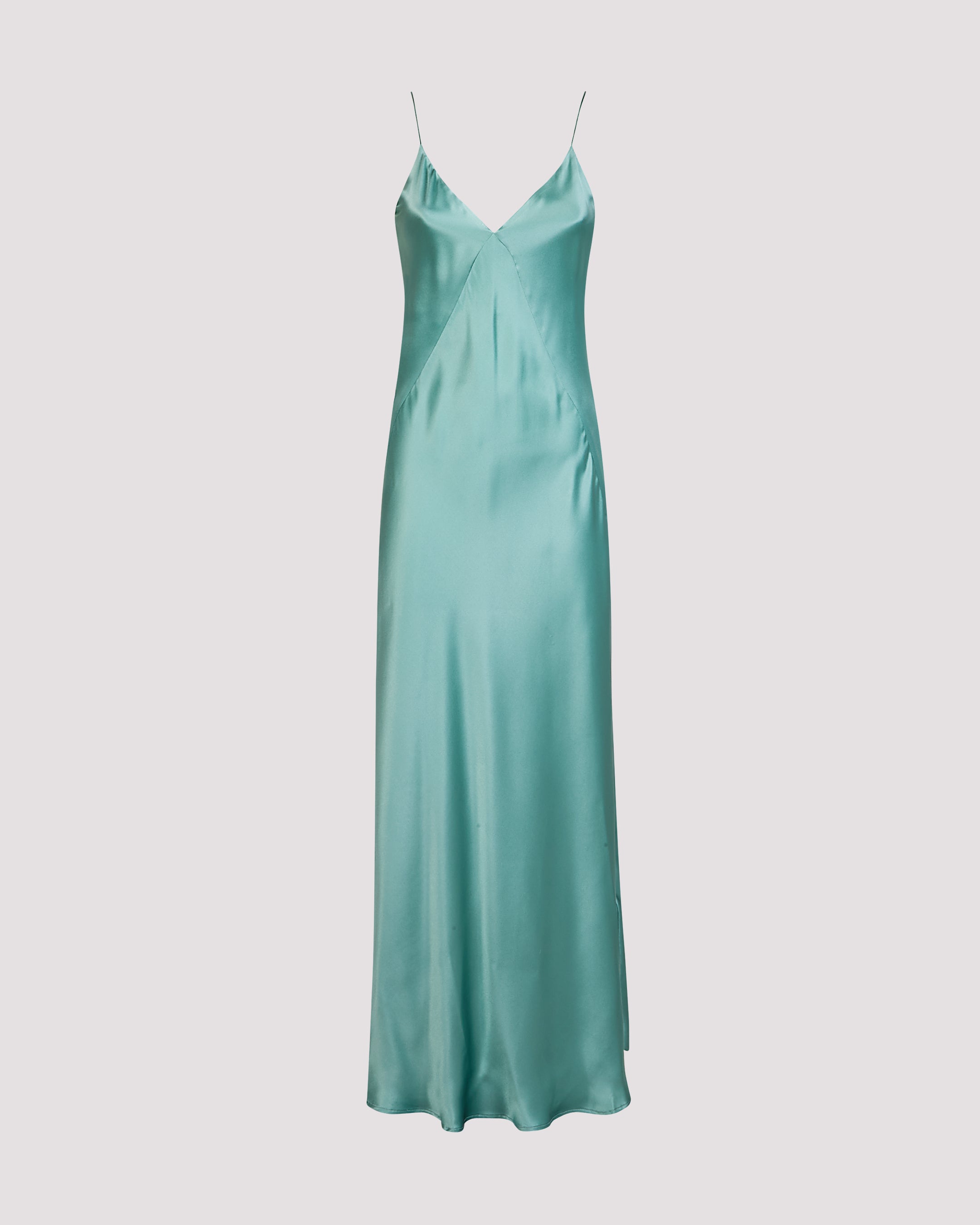 Women's Long Double Silk Satin Flared Slip Dress