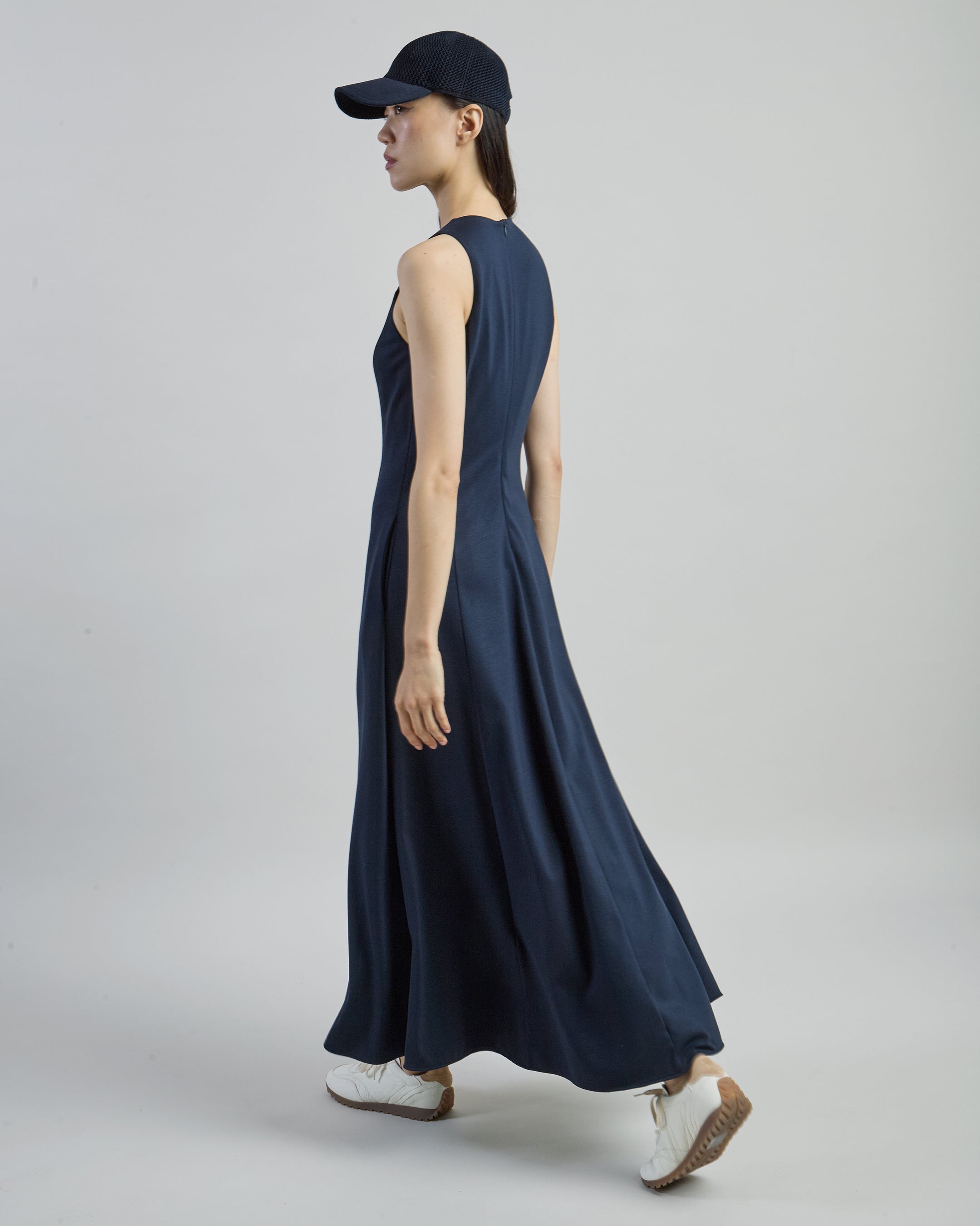 Sleeveless Stretch Viscose Milano Stitch Long Dress alternative