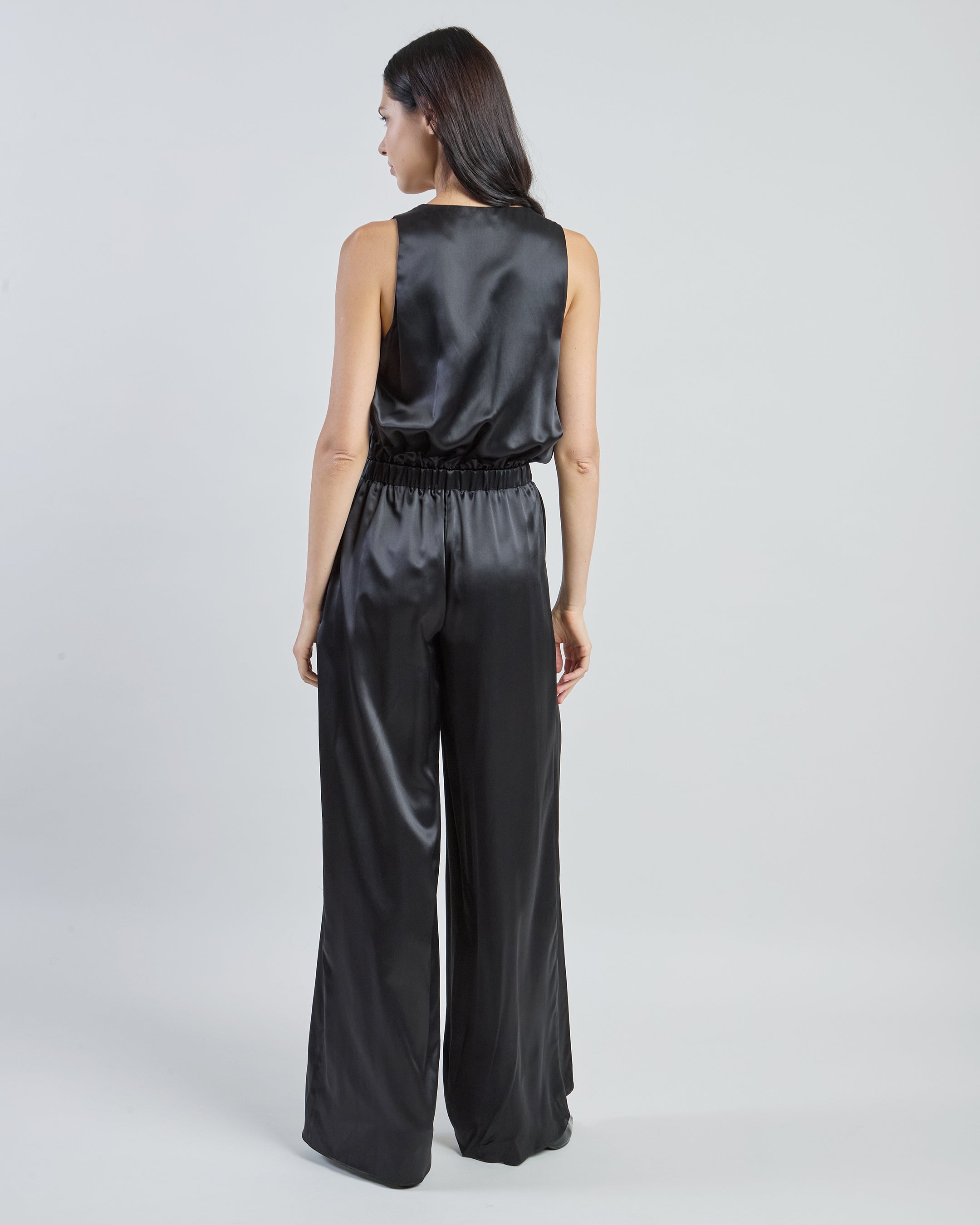 Women's Double Silk Satin Jumpsuit - Comasca Silk - 6