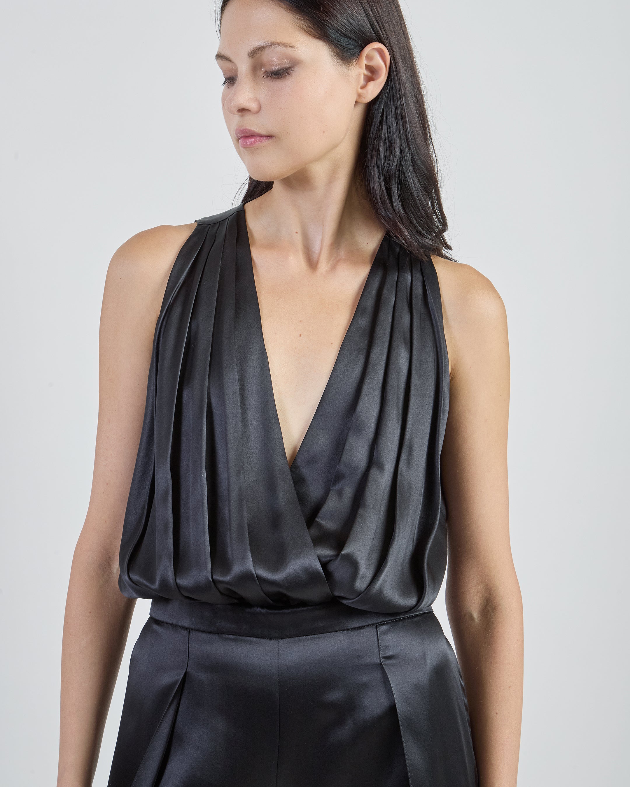 Women's Double Silk Satin Jumpsuit - Comasca Silk - 7