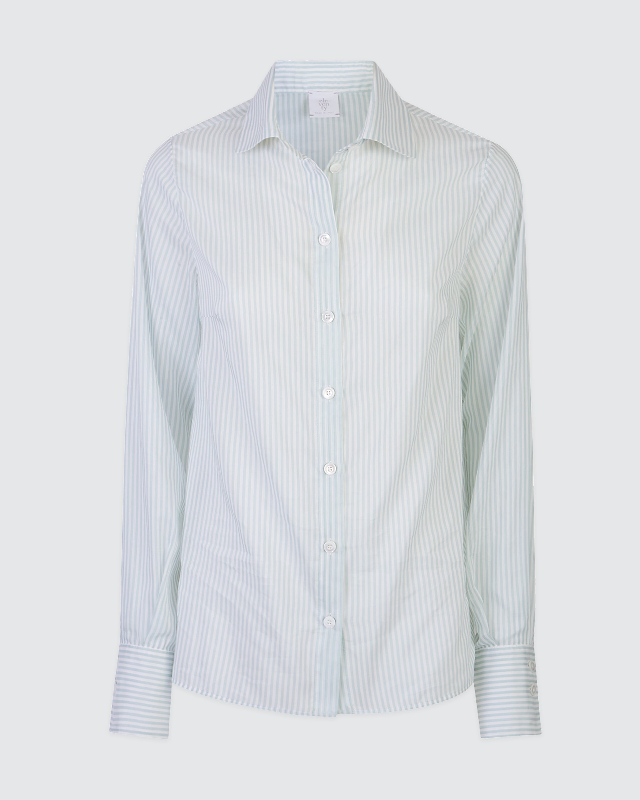 Women's Striped Silk and Cotton Shirt with French Collar - 4