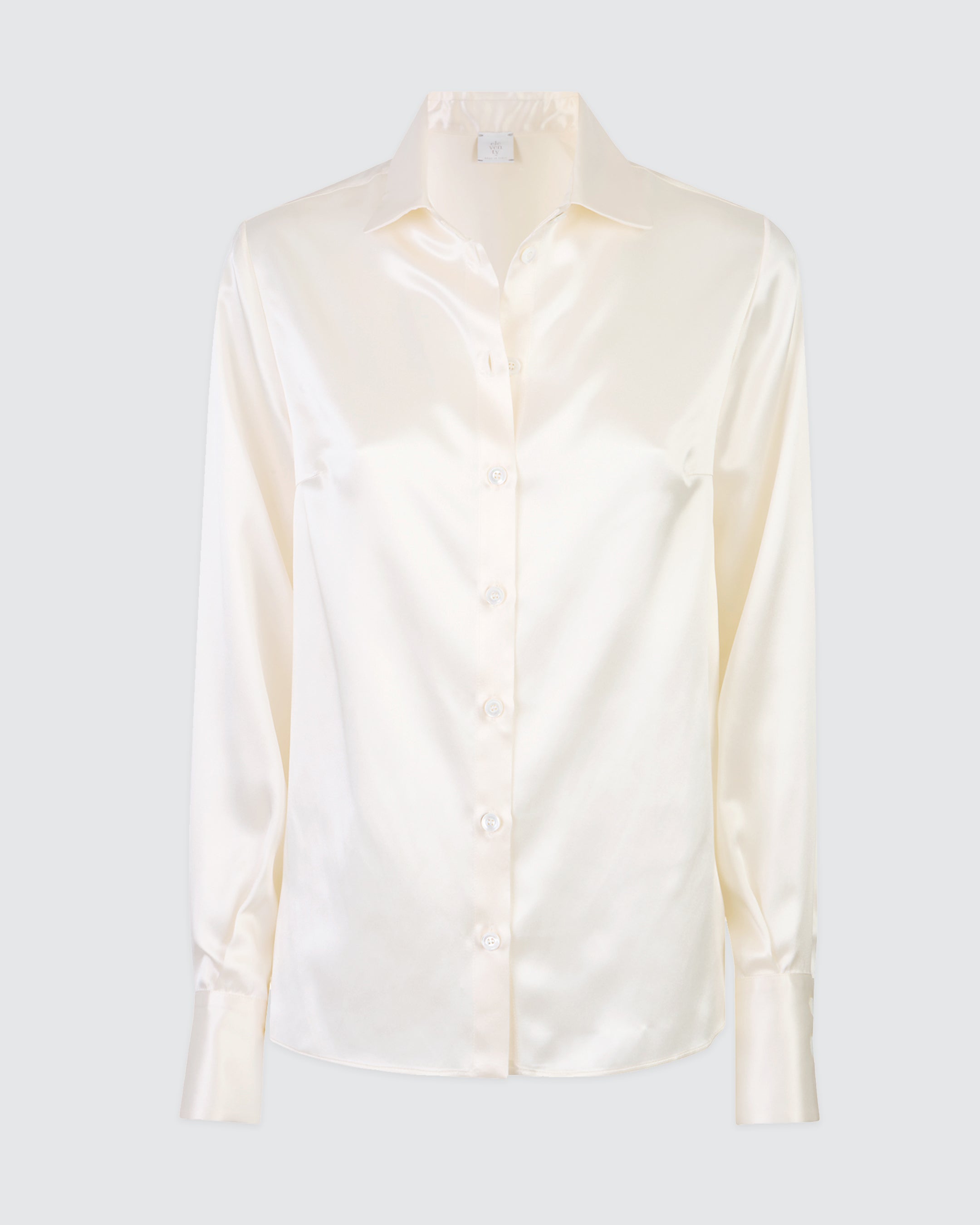 Women's Plain Double Silk Satin Shirt in Comasca Silk