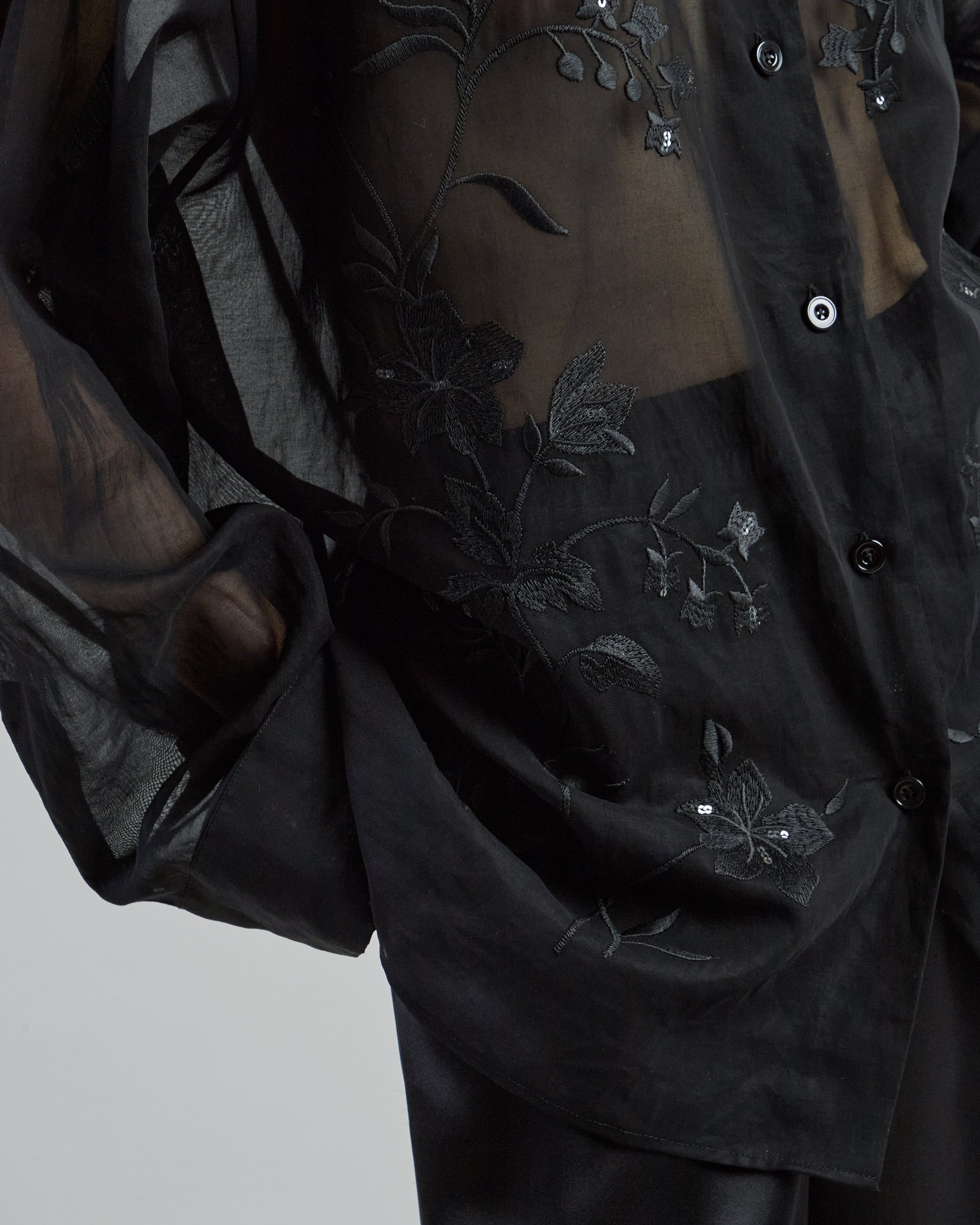 Women's Japanese Cotton Gauze Shirt with Embroidery - 3