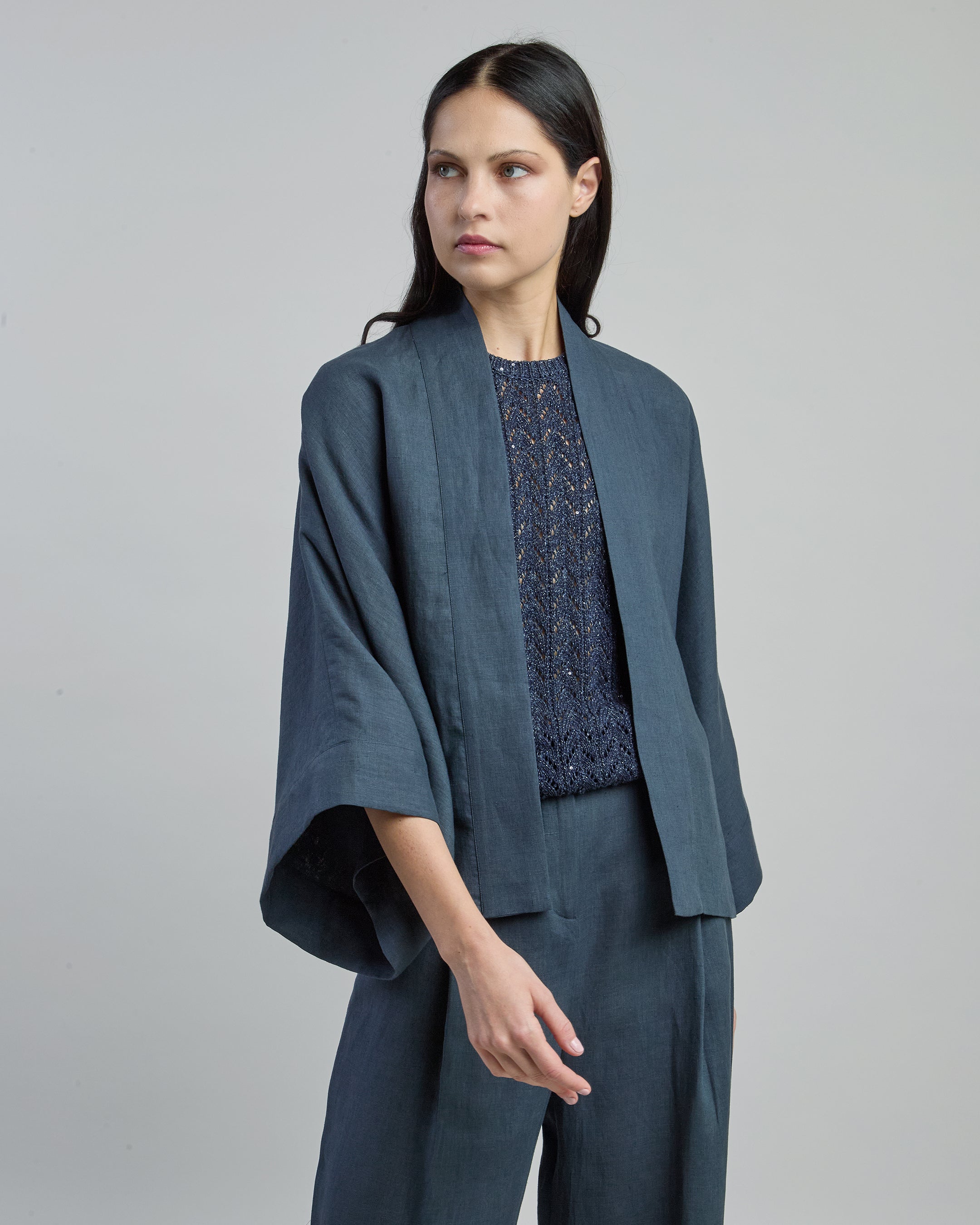 Women's Short Linen Kimono in Exclusive Colors