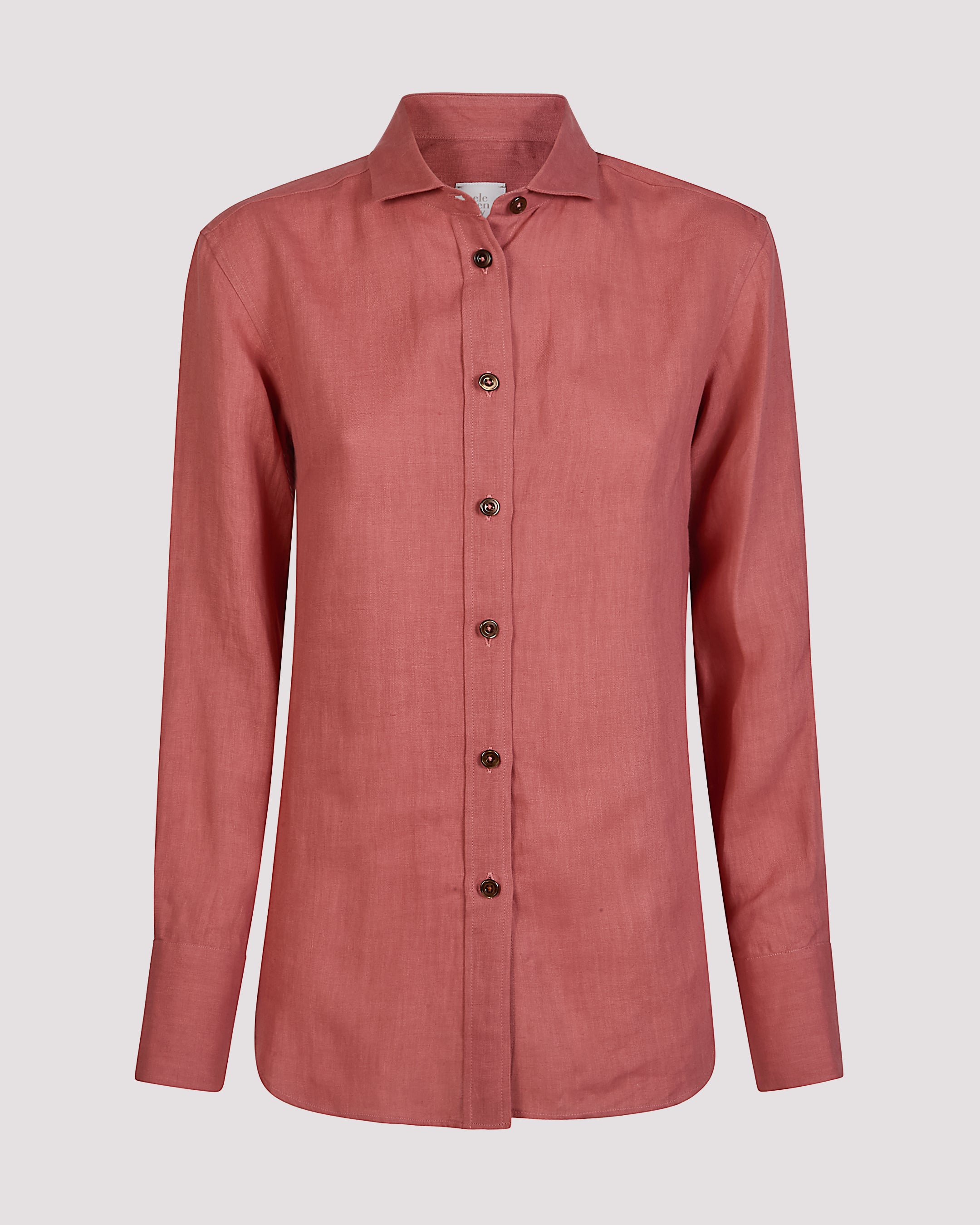 Women's Classic Linen Shirt with Spread Collar - 6