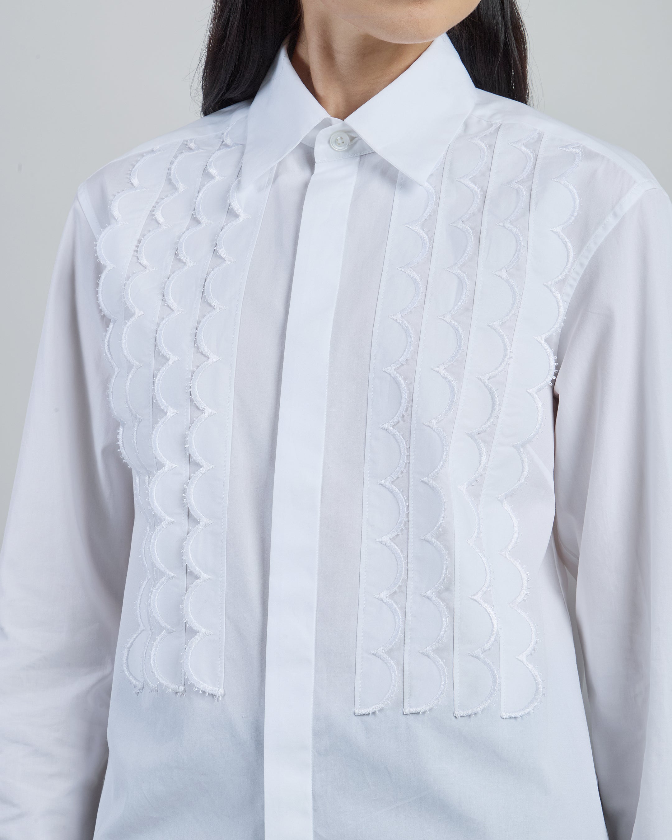 Women's Oversized Pleated Cotton Poplin Shirt - 3