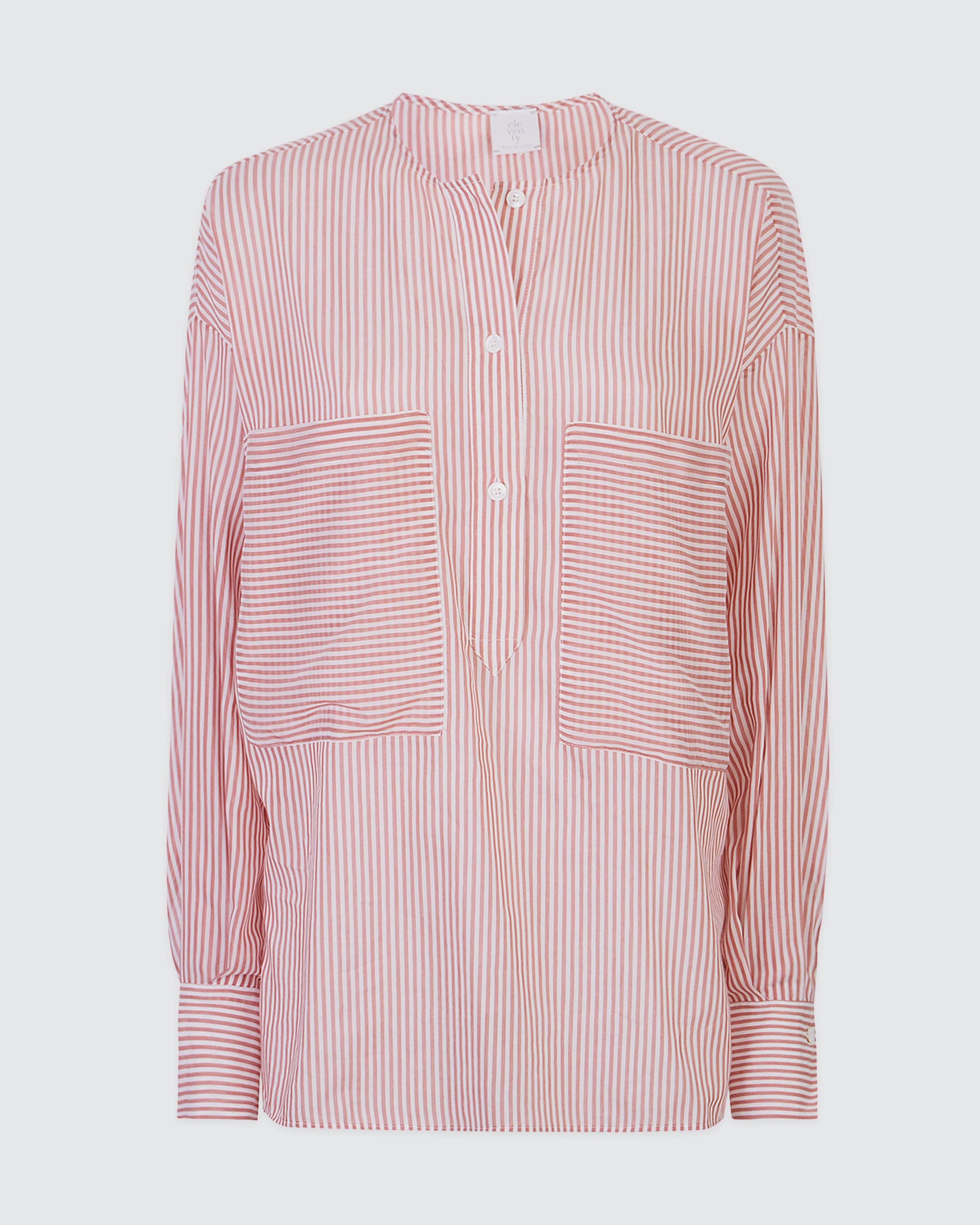 Women's Striped Silk and Cotton Voile Oversized Shirt - 4